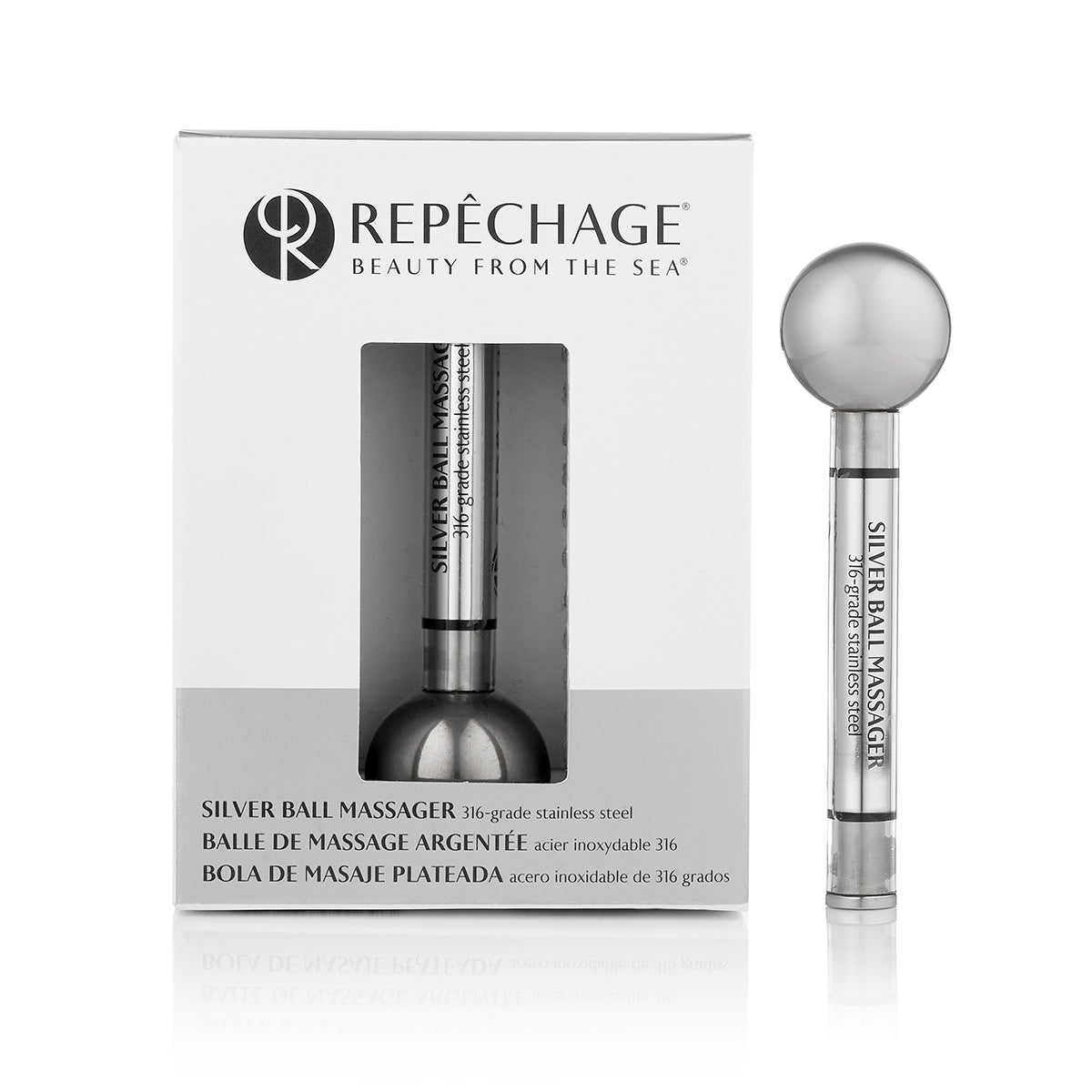 Repêchage Silver Ball Massager - Relaxing Face & Body Massage Tool for Skincare & Pain Relief - Perfect for Home Spa, Anti-Aging Routine & Muscle Therapy