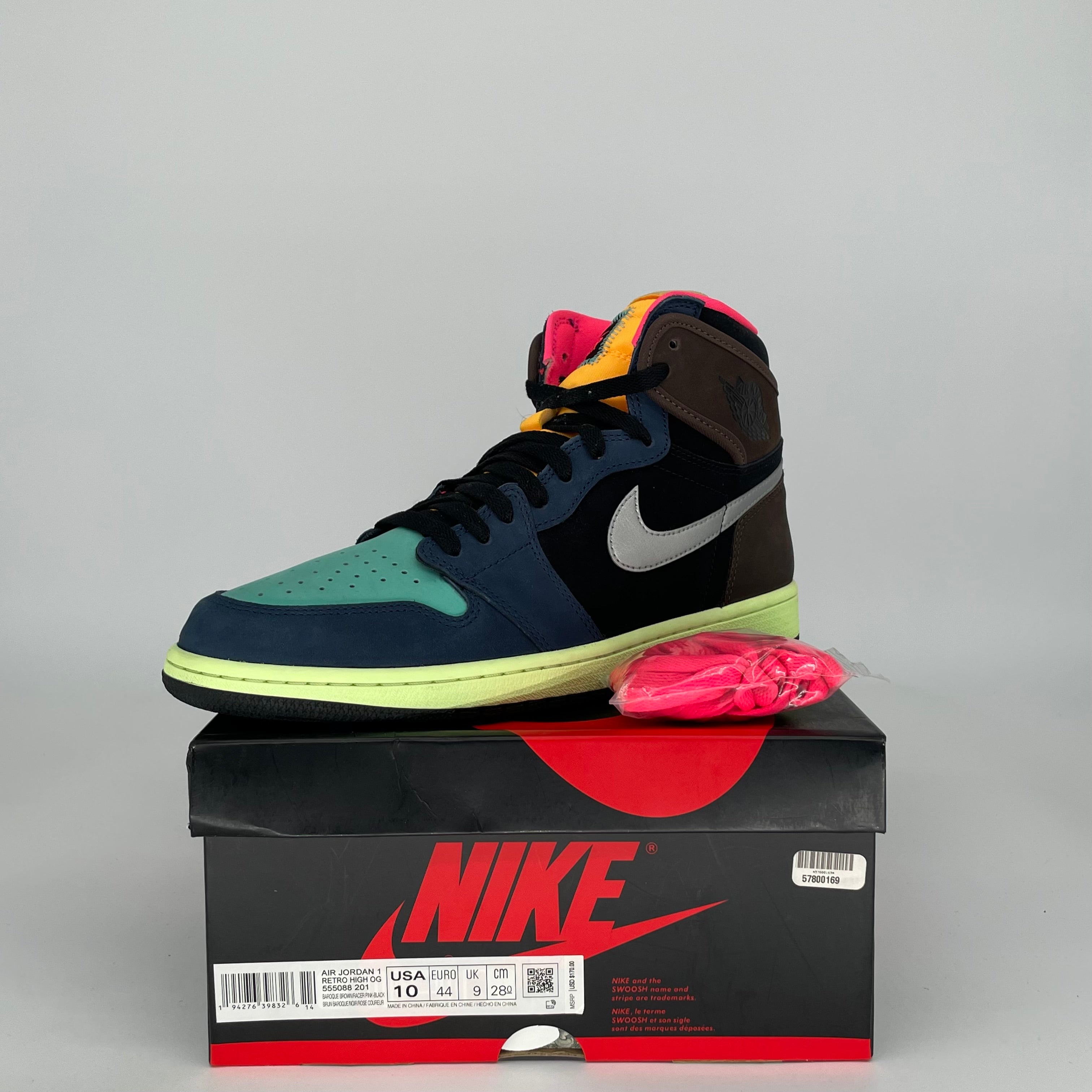 AIR JORDAN 1 BIO HACK Men's Basketball Shoes Size 10 - 555088-201 Retro High OG Style Sneakers for Streetwear & Casual Outfits
