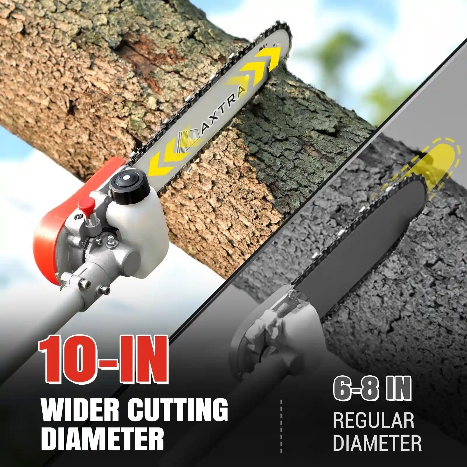 MAXTRA Gas Pole Chainsaw Hedge Trimmer - 20 Inch Cordless Tree Trimmer with 2-Cycle Engine for Professional Landscaping, Tree Pruning & Yard Maintenance | Perfect for Garden, Farm & DIY Projects