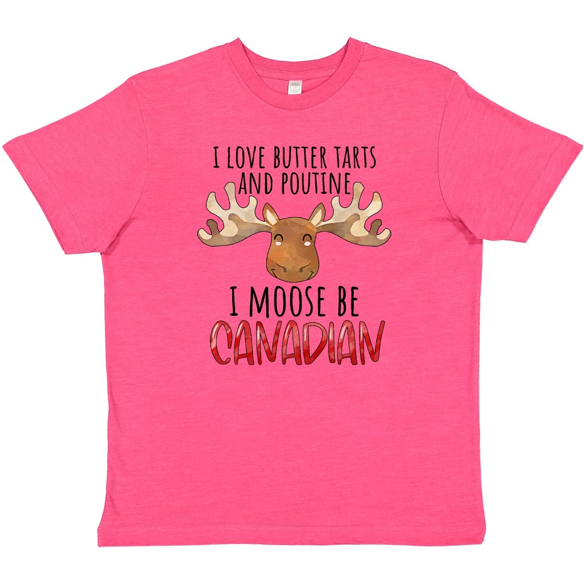 I Love Butter Tarts and Poutine I Moose Be Canadian Pun Youth T-Shirt | Funny Canada-Themed Graphic Tee for Kids | Perfect for Canada Day, School Events & Family Gatherings
