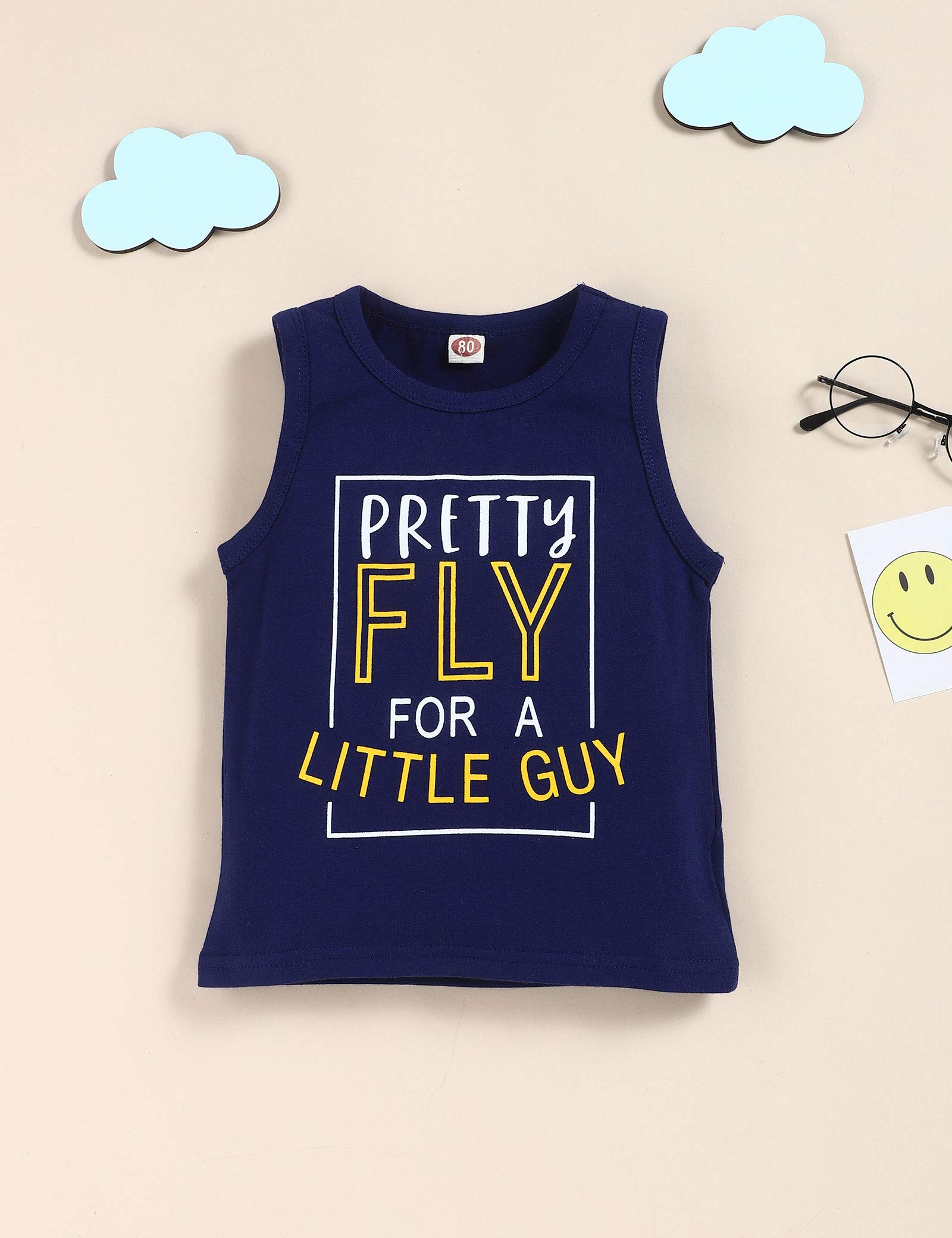 Crazyme Toddler Baby Boy Clothes Set - Sleeveless Striped Top & Shorts Outfit for Summer | Playtime, Beach & Casual Wear