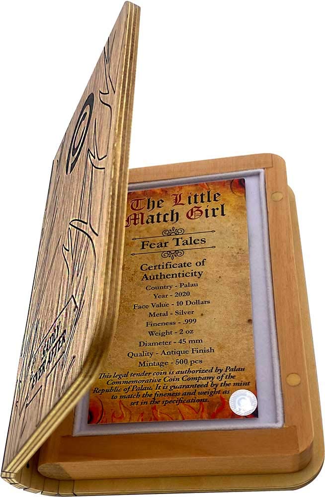 Little Match Girl Fear Tales 2 Oz Silver Coin $10 Palau 2020 - Collector's Edition for Coin Enthusiasts & Fairy Tale Lovers