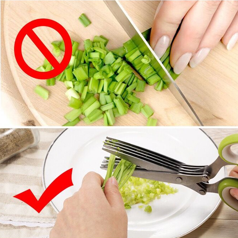 GMASO 5-Blade Stainless Steel Kitchen Scissors - Multipurpose Shears for Cooking & Crafting