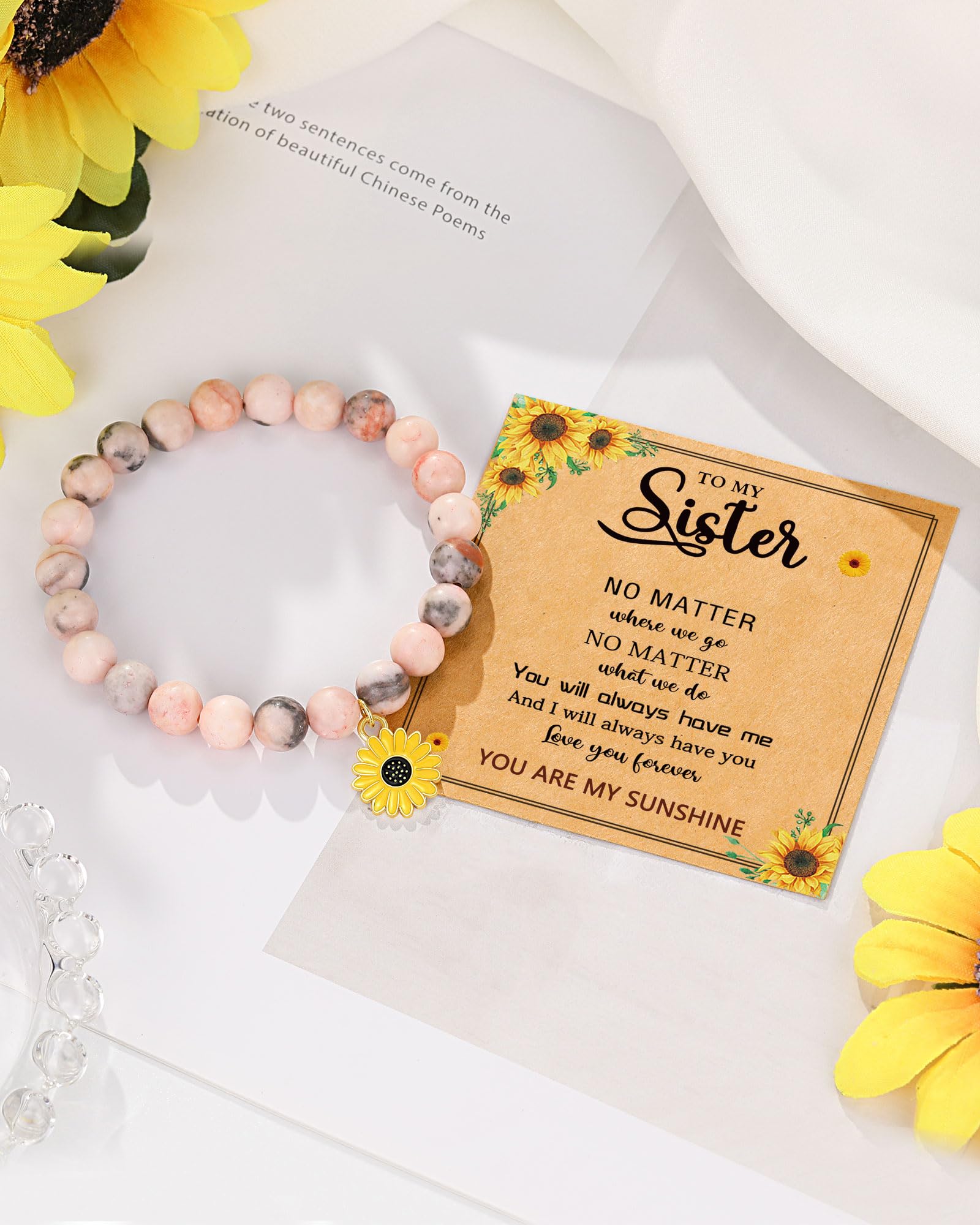 UPROMI Sunflower Bracelet for Women - Dainty Floral Jewelry Gift for Mom, Daughter, Sister - Perfect for Mother's Day, Birthday, Graduation - Ideal for Everyday Wear, Special Occasions & Gift Giving
