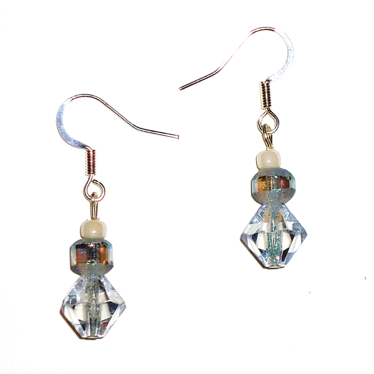 Pale Blue Faceted Bead Earrings - Handmade Dainty Jewelry for Women - Perfect for Weddings, Parties & Everyday Wear