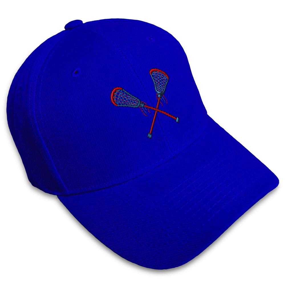 Custom Embroidered Baseball Cap with Lacrosse Sticks Design - Adjustable Dad Hat for Men & Women - Perfect for Sports, Outdoor Activities & Casual Wear