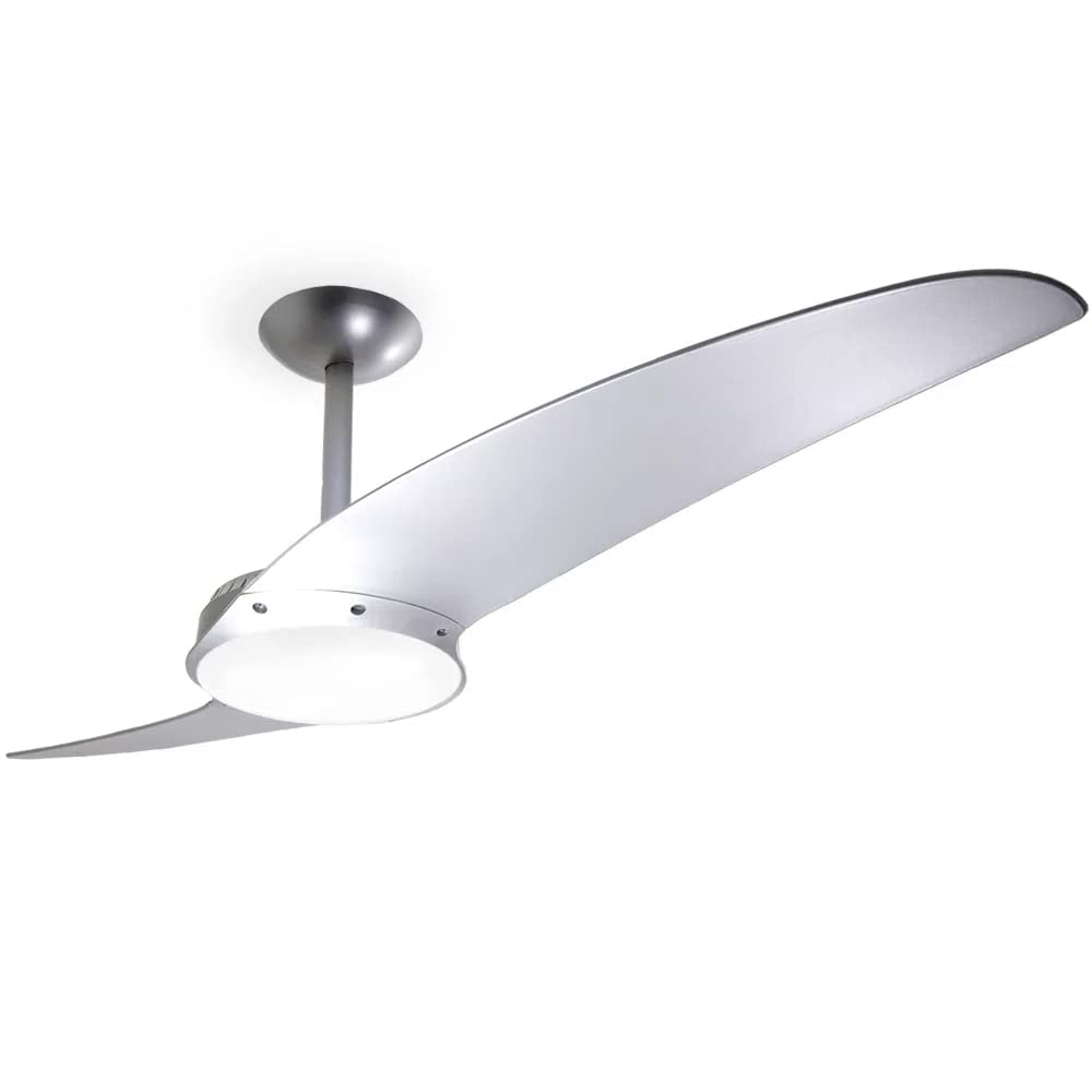 Neevo2 43-inch Silver Ceiling Fan with LED Light Kit, Remote Control, Reversible Motor - Perfect for Living Room, Bedroom, and Outdoor Patio