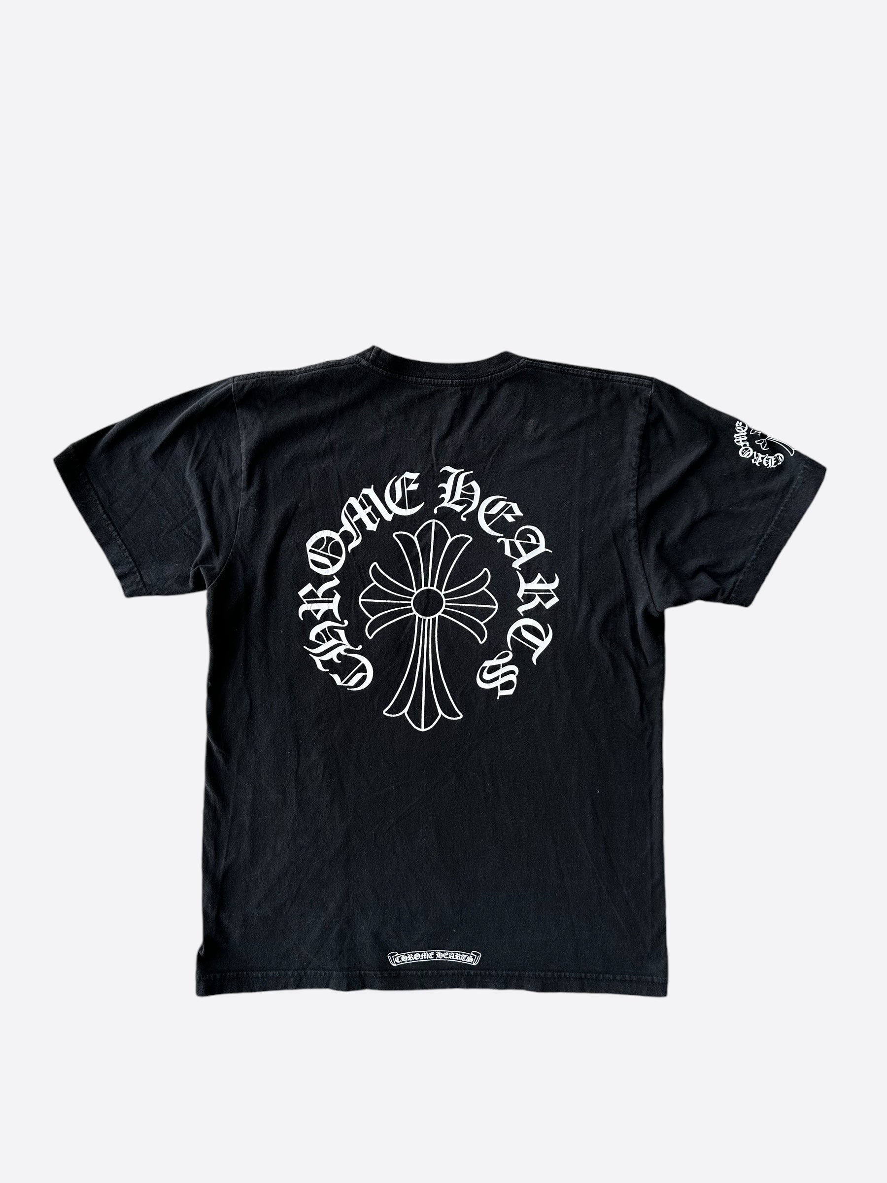 Chrome Hearts Black & White Logo T-Shirt for Men & Women | Trendy Graphic Tee for Streetwear, Concerts & Casual Outfits