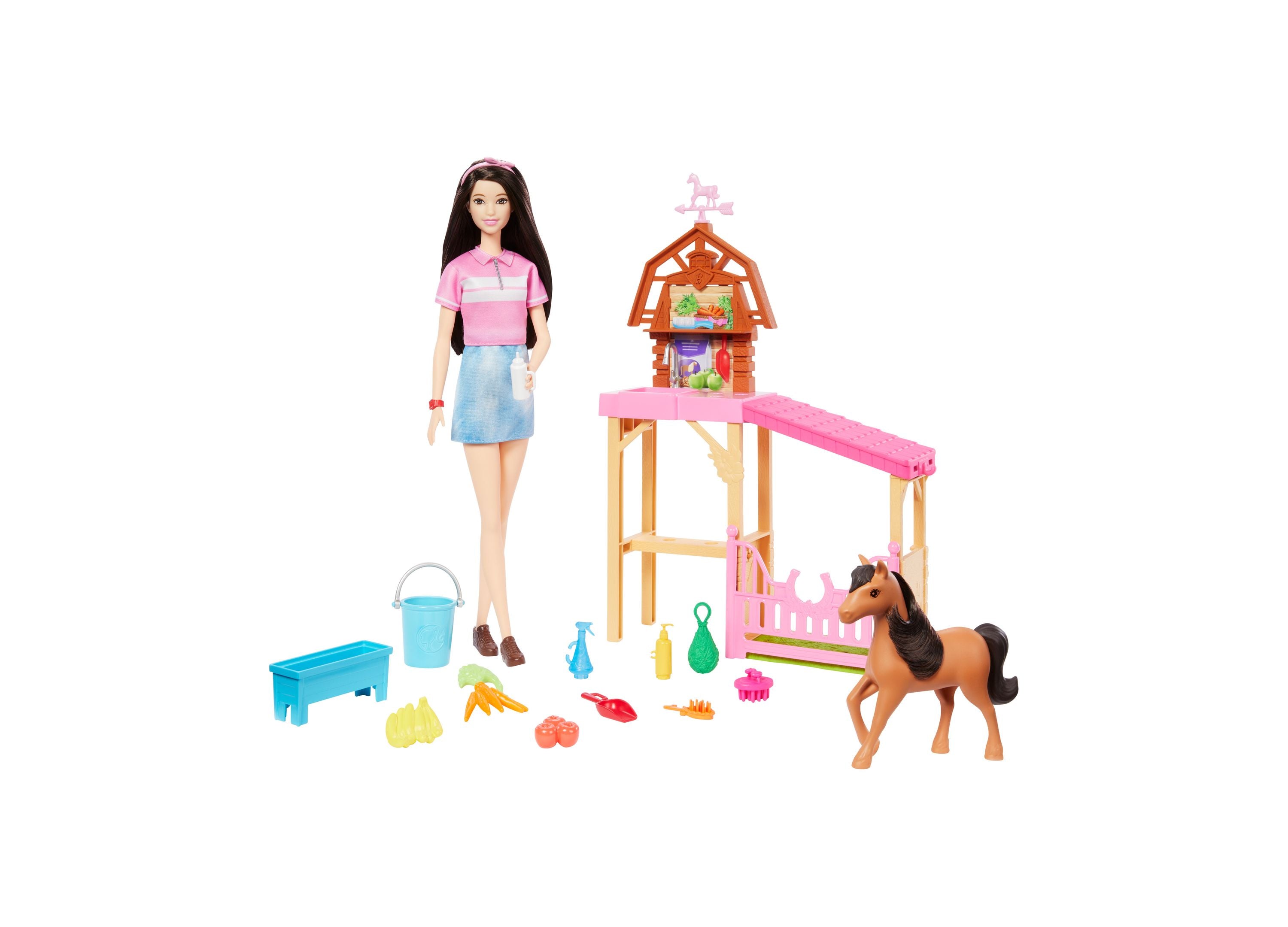 Barbie Mysteries: Renee and The Great Horse Chase Stable Playset – Interactive Dollhouse Toy for Kids, Perfect for Imaginative Play & Adventure Storytelling