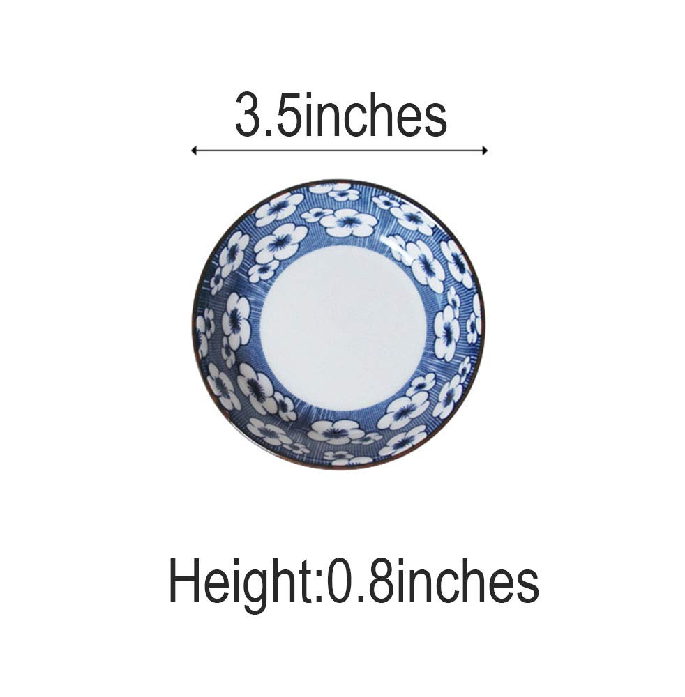 4pcs Ceramic Japanese Sauce Dishes - Small Dipping Bowls for Soy Sauce, Appetizer Plates for Sushi, Side Dishes - Perfect for Asian Dining, Sushi Restaurants & Home Entertaining