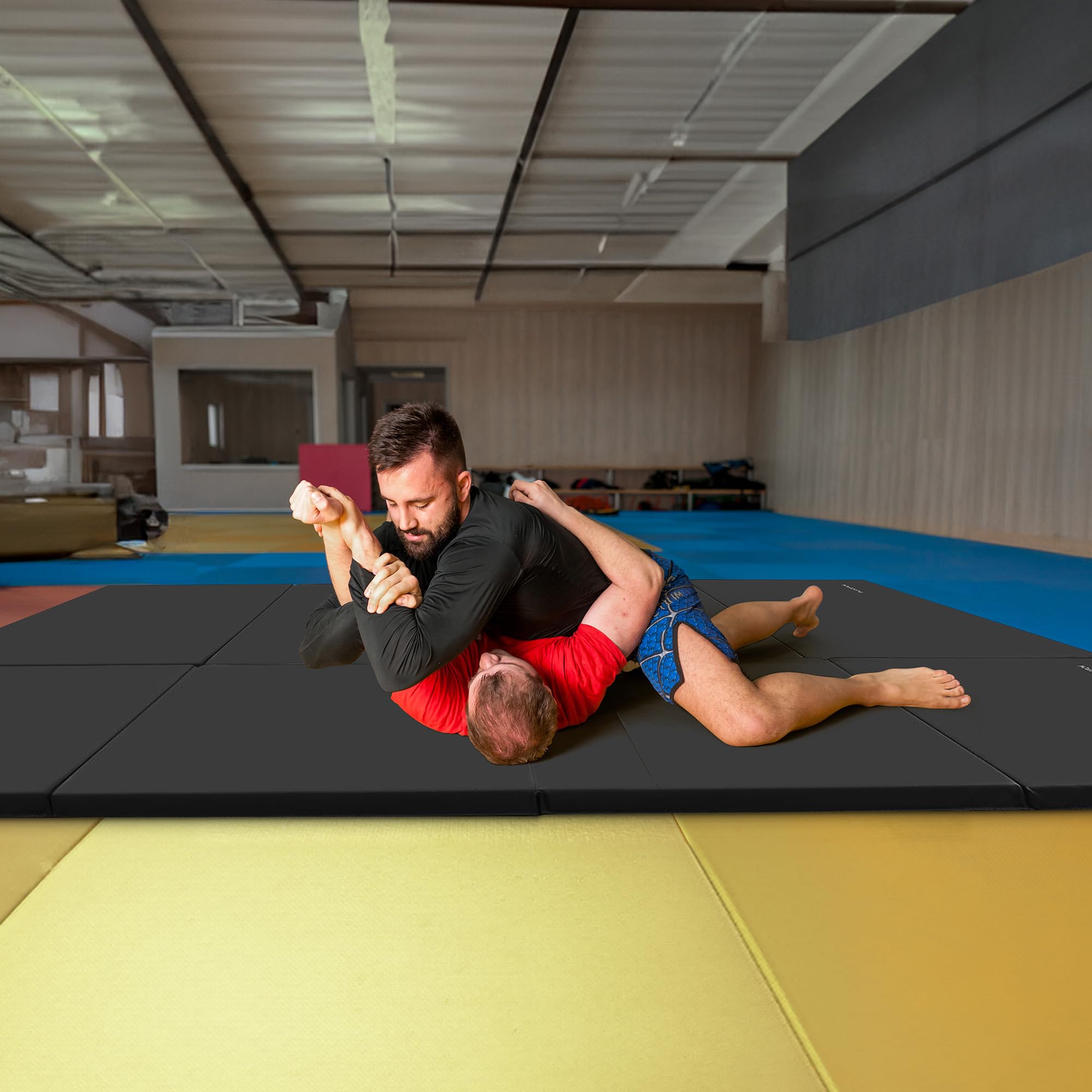 BalanceFrom Foldable Gymnastics Mat - Non-Slip Home Gym Floor Exercise Mat for Yoga, Tumbling & Workouts - Perfect for Home Gym, Kids Playroom & Fitness Studio
