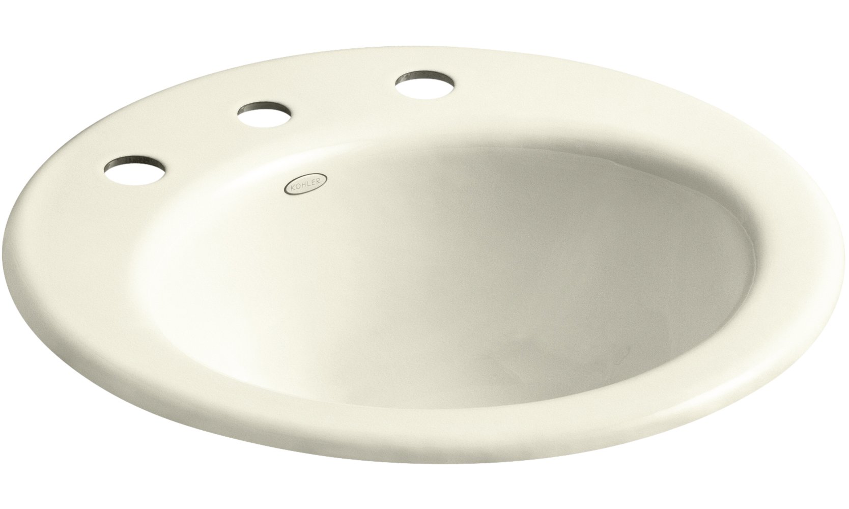 KOHLER K-2917-8-FD Radiant Drop-In Bathroom Sink with 8-Inch Widespread Faucet Holes in Cane Sugar Finish - Perfect for Modern Bathroom Vanities and Powder Rooms