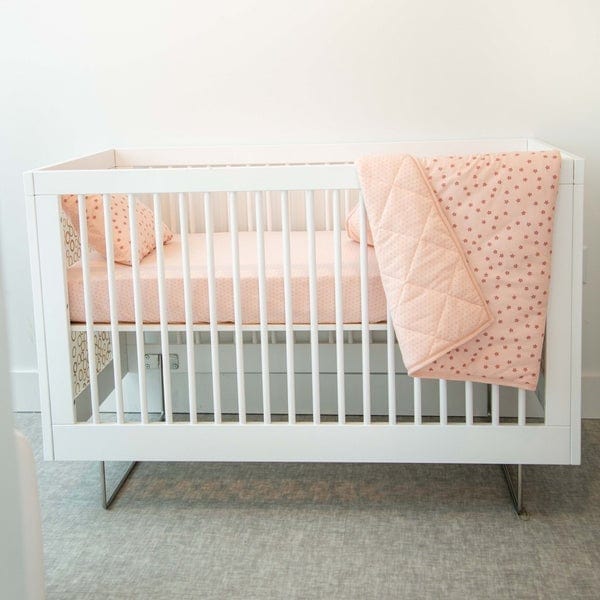 Elys & Co 4-Piece Baby Crib Bedding Set - Soft Cotton Crib Sheets, Fitted Crib Skirt, Bumper Pads - Perfect for Nursery Decor & Newborn Sleep Comfort