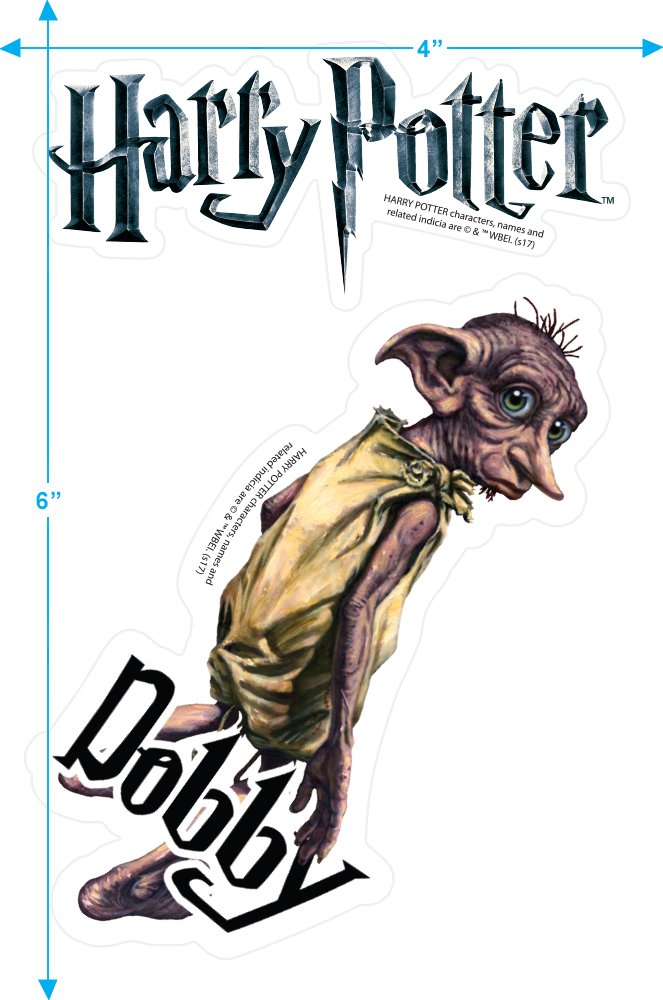 Popfunk Classic Harry Potter Dobby T-Shirt & Stickers Set - Official Licensed Merchandise for Harry Potter Fans - Perfect for Cosplay, Gifts, and Collectors