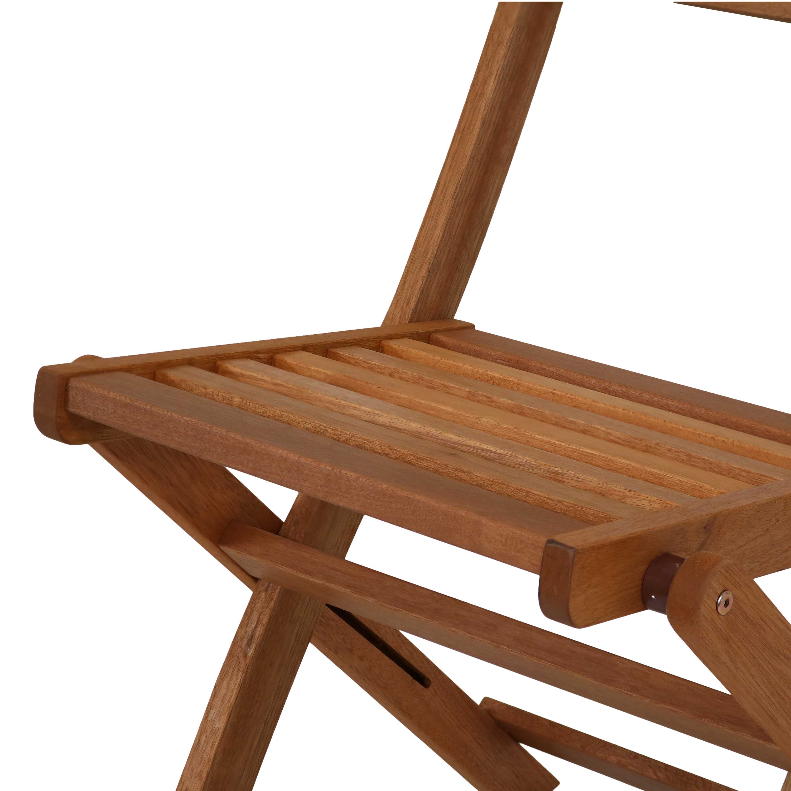 Sunnydaze Meranti Wood 5-Piece Outdoor Folding Patio Dining Set - Durable & Weather-Resistant Furniture for Backyard, Garden, or Poolside Entertaining