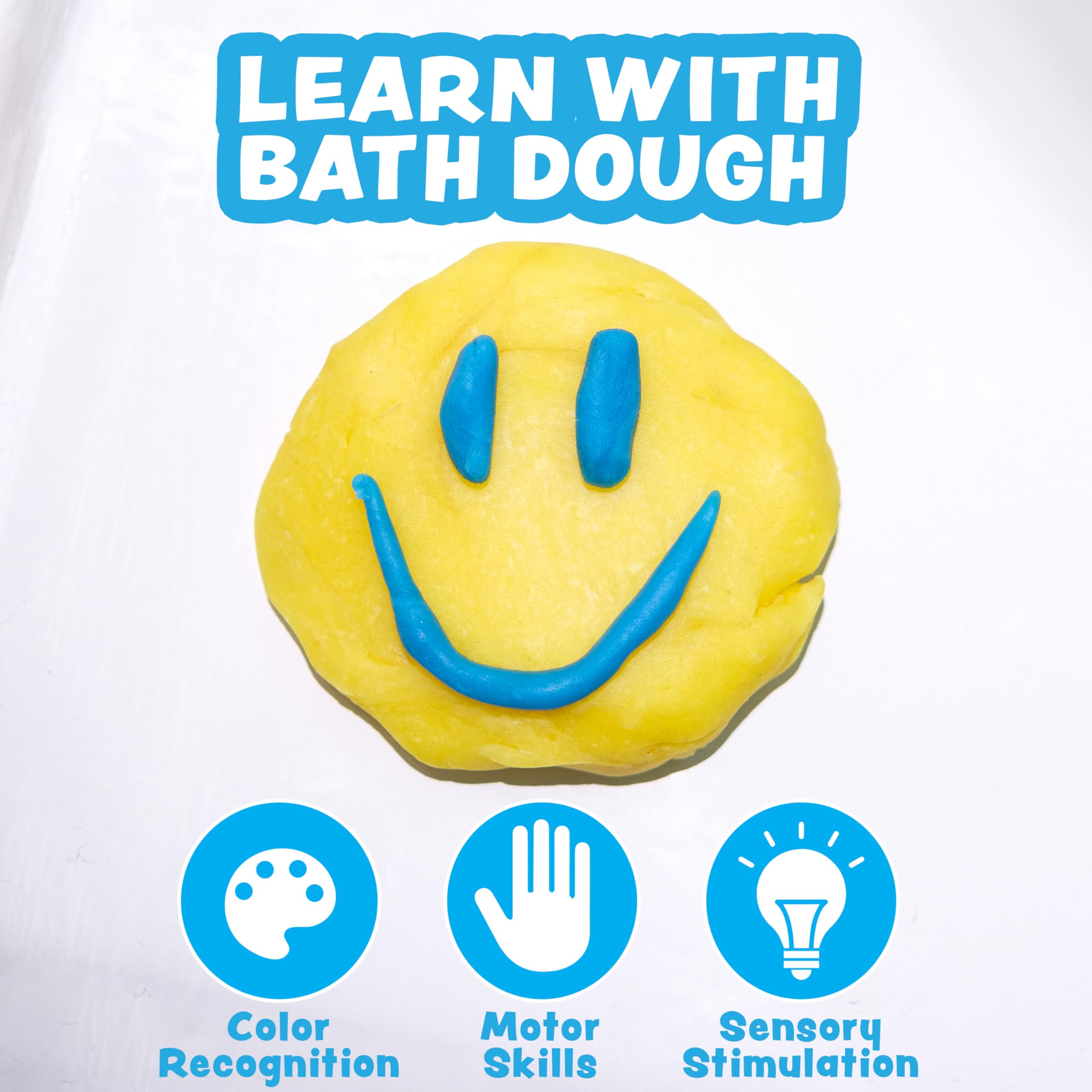 Tub Works® Bath Dough™ Moldable Kids Soap Bath Toy, 6-Pack | Shape, Mold & Create Bath Art with Soft Soap Dough | Sensory Bath Toys for Toddlers & Kids | Fun Bathtime Activity for Creative Play & Learning