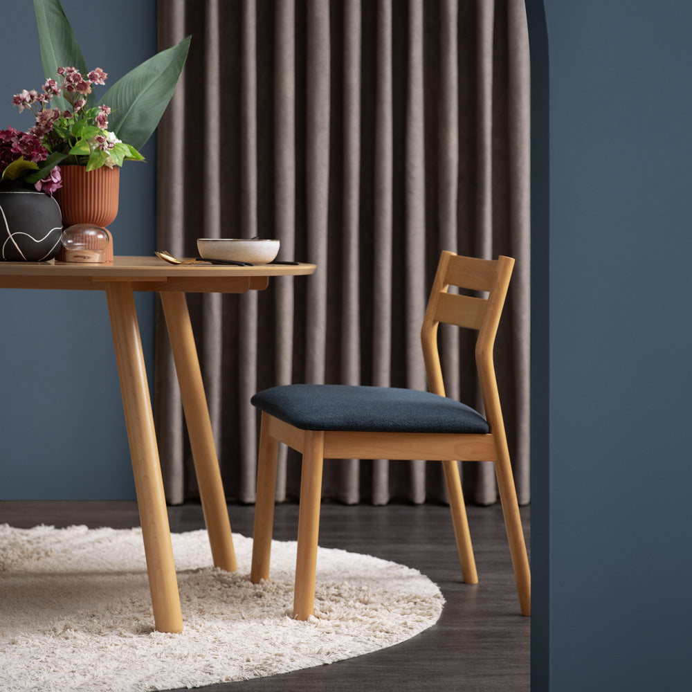 RODO 47-Inch Round Dining Table - Natural Wood Kitchen Table for 4-6 People - Perfect for Small Spaces, Breakfast Nook & Cozy Dining Rooms