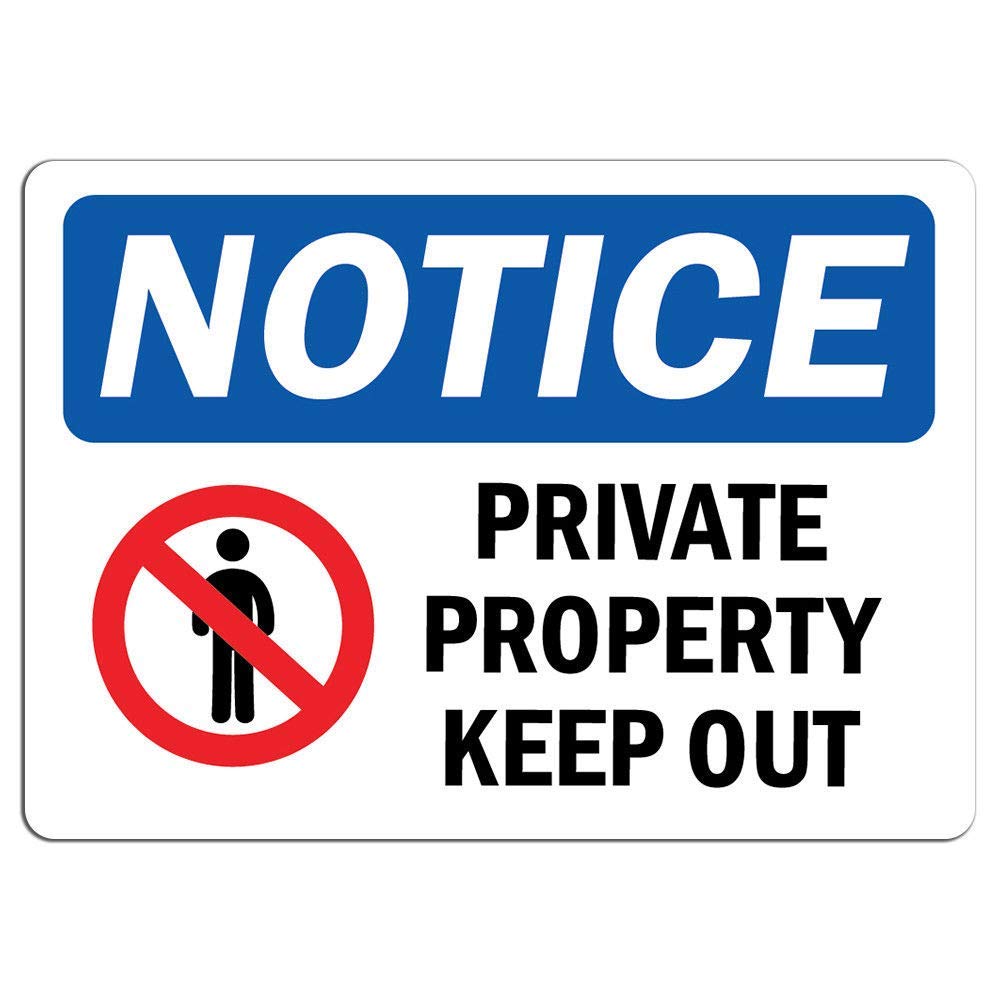 Private Property Keep Out Sign - 12x18 Inch Aluminum No Trespassing Sign - Weatherproof & Durable 0.04 Thickness - Warehouse, Construction Site & Road Safety Sign - Perfect for Business Security & Property Protection