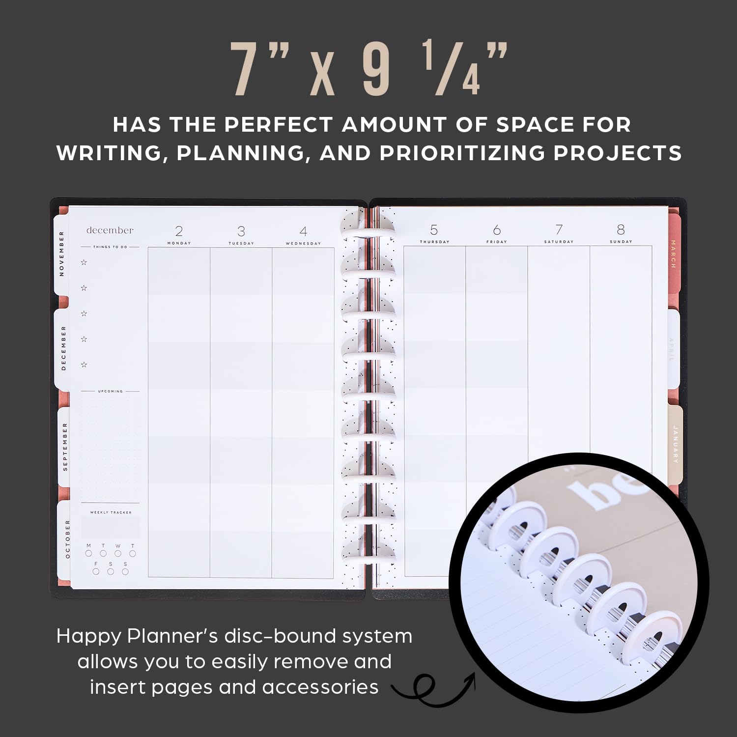 Happy Planner Disc-Bound 12-Month Academic Planner (July 2024–June 2025) - Classic Size 7