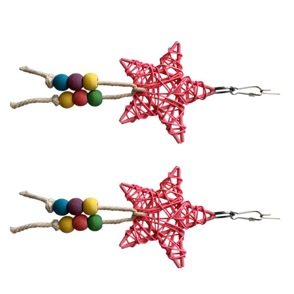 Balacoo 2-Pack Bird Chew Toys for Parrots - Natural Wooden Climbing & Gnawing Skewers - Hanging Playthings for Pet Birds, Parakeets, Cockatiels - Perfect for Cage Decor & Stress Relief