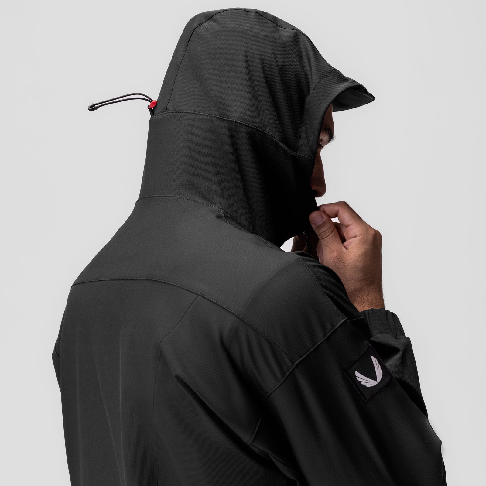 Weather Ready Anorak Jacket with Black Patch - Waterproof Windbreaker for Outdoor Hiking & Camping - Lightweight Hooded Rain Jacket for Men & Women