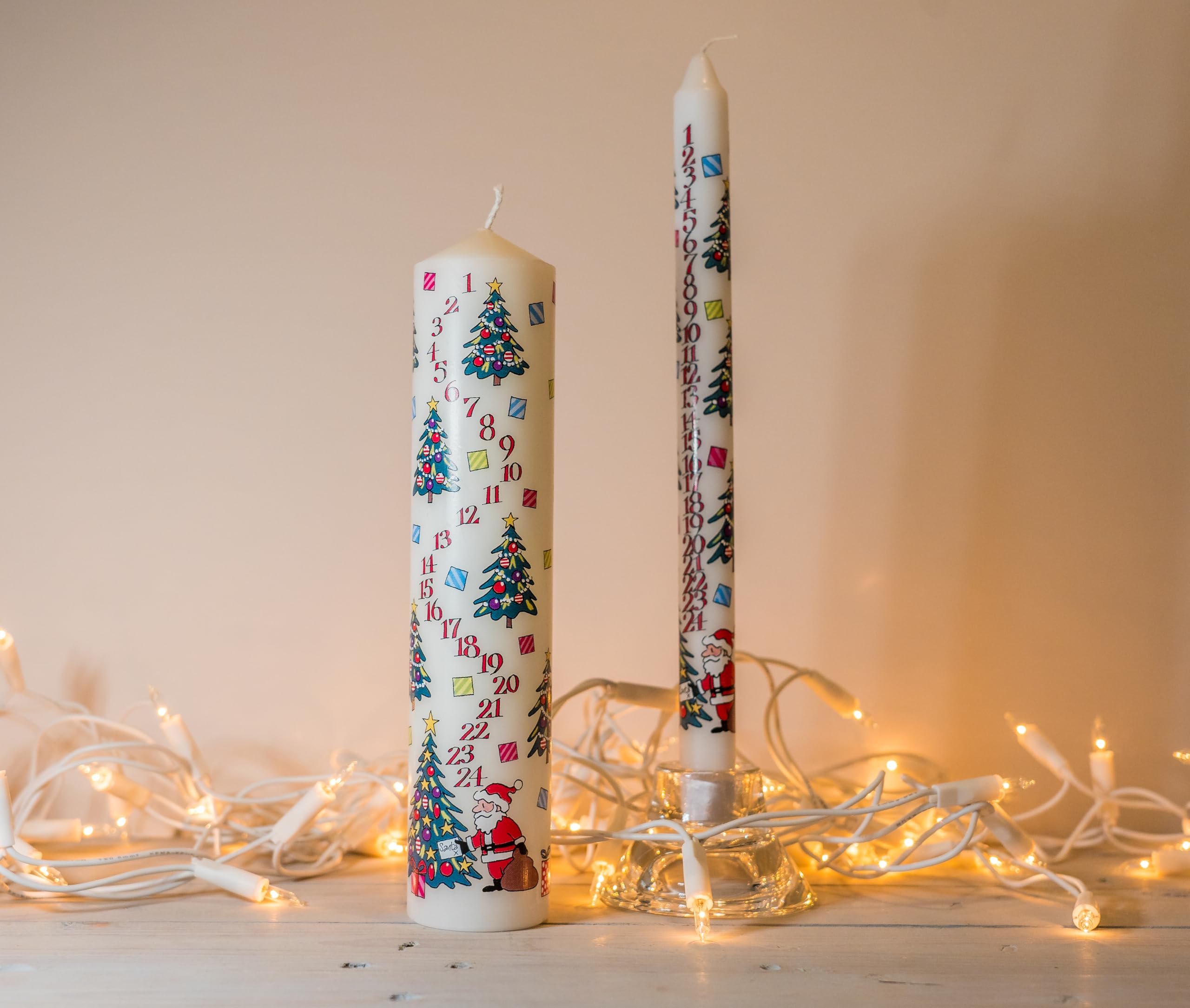 Alison Gardiner 29.5cm Advent Candle for Christmas Tree Decorations, Holiday Dinner Table Centerpiece - Perfect for Christmas Celebrations, Home Decor & Festive Gatherings