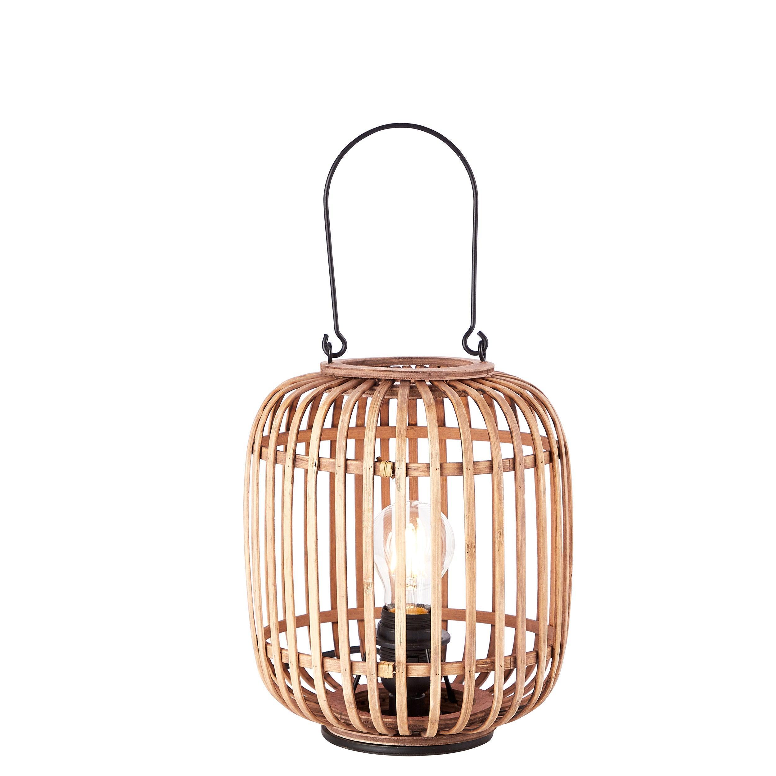 Endon Mathias 1 Light Table Lamp with Natural Bamboo Shade - Modern Bedside & Living Room Lighting for Home Decor