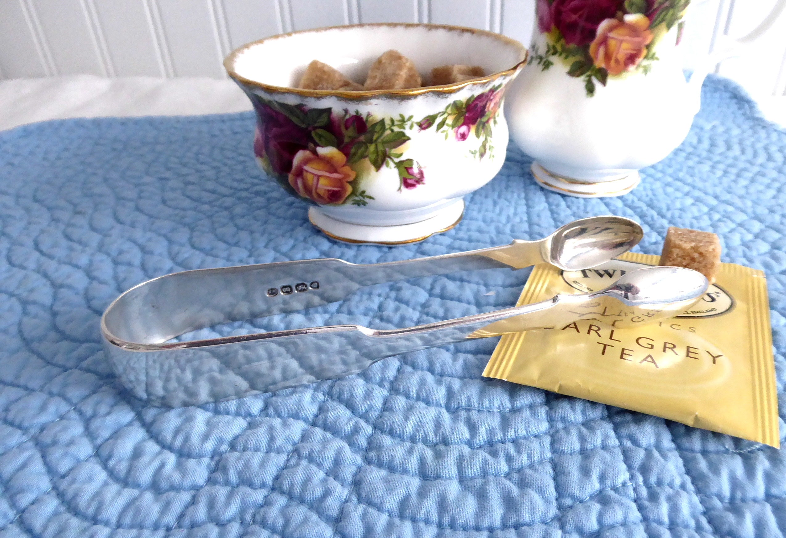 Antique English Hallmarked Sugar Tongs - London Regency Era 1822 with FH Initials - Perfect for Tea Parties, Victorian Decor & Silver Collectors