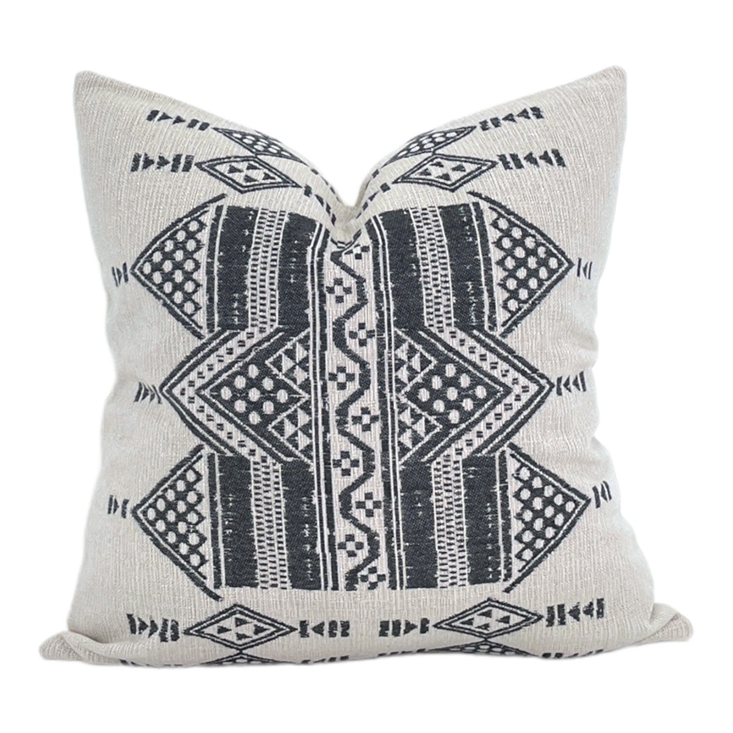 Peter Dunham 20x20 Outdoor Pillow Cover - Mombasa Blue on Natural - Sunbrella Fabric Designer Cushion for Patio, Poolside & Garden Decor
