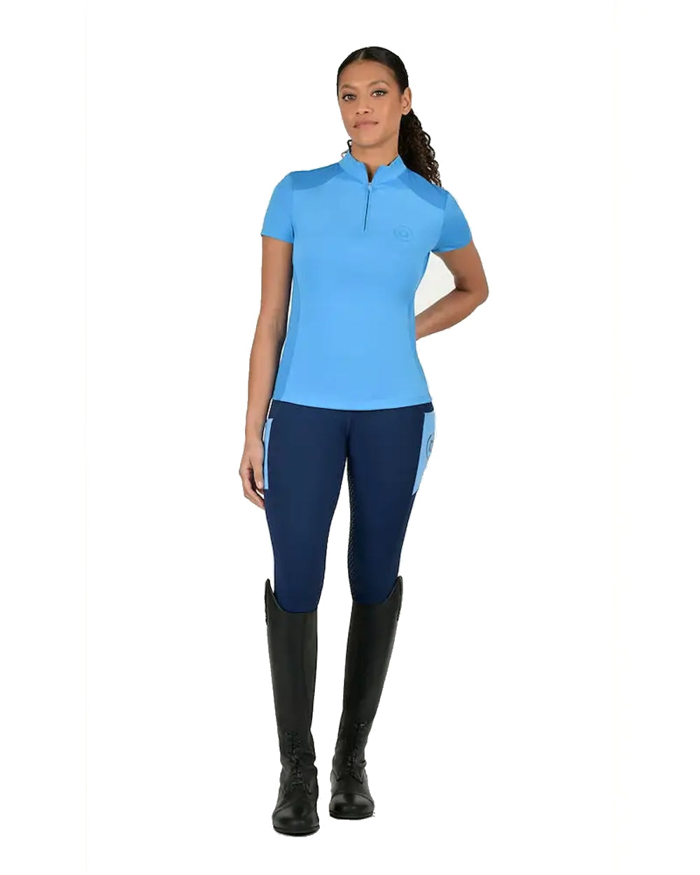 Dublin Tabby Women's Short Sleeve Equestrian Riding Shirt - Breathable & Comfortable for Horseback Riding, Training & Outdoor Activities