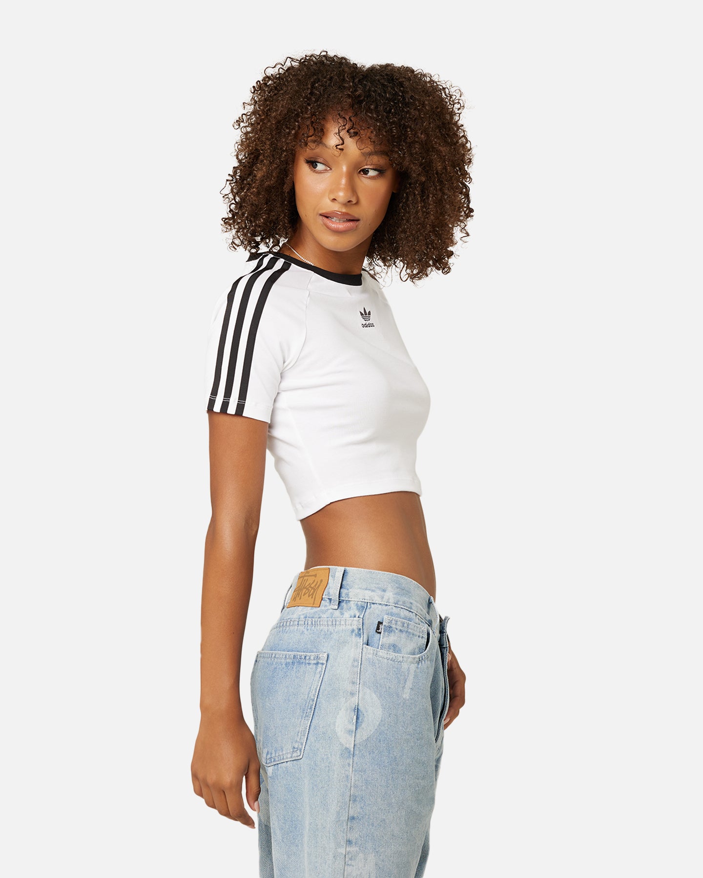 Adidas Women's 3 Stripes Baby T-Shirt - White Cotton Short Sleeve Tee for Infants & Toddlers - Perfect for Playdates, Family Outings & Casual Wear