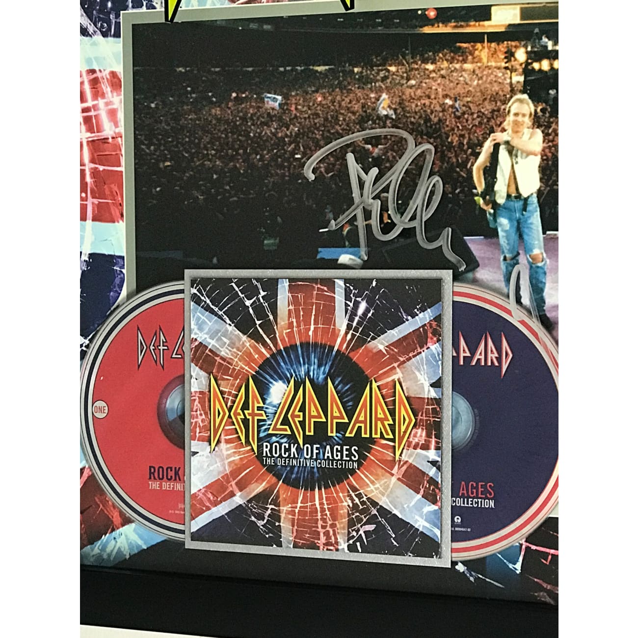 Def Leppard Rock Of Ages Collection RIAA Platinum Award - Signed by Joe Elliot, Phil Collen & Vivian Campbell - Rare Autographed Music Memorabilia - Perfect for Rock Fans & Collectors Display