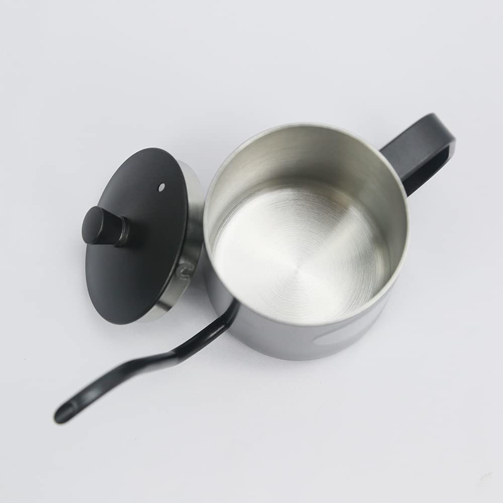 Premium Stainless Steel Gooseneck Pour Over Coffee Kettle - 350ml Stovetop Teapot for Precise Brewing, Ideal for Chemex, V60 & French Press - Perfect Home Barista Gift (Black)