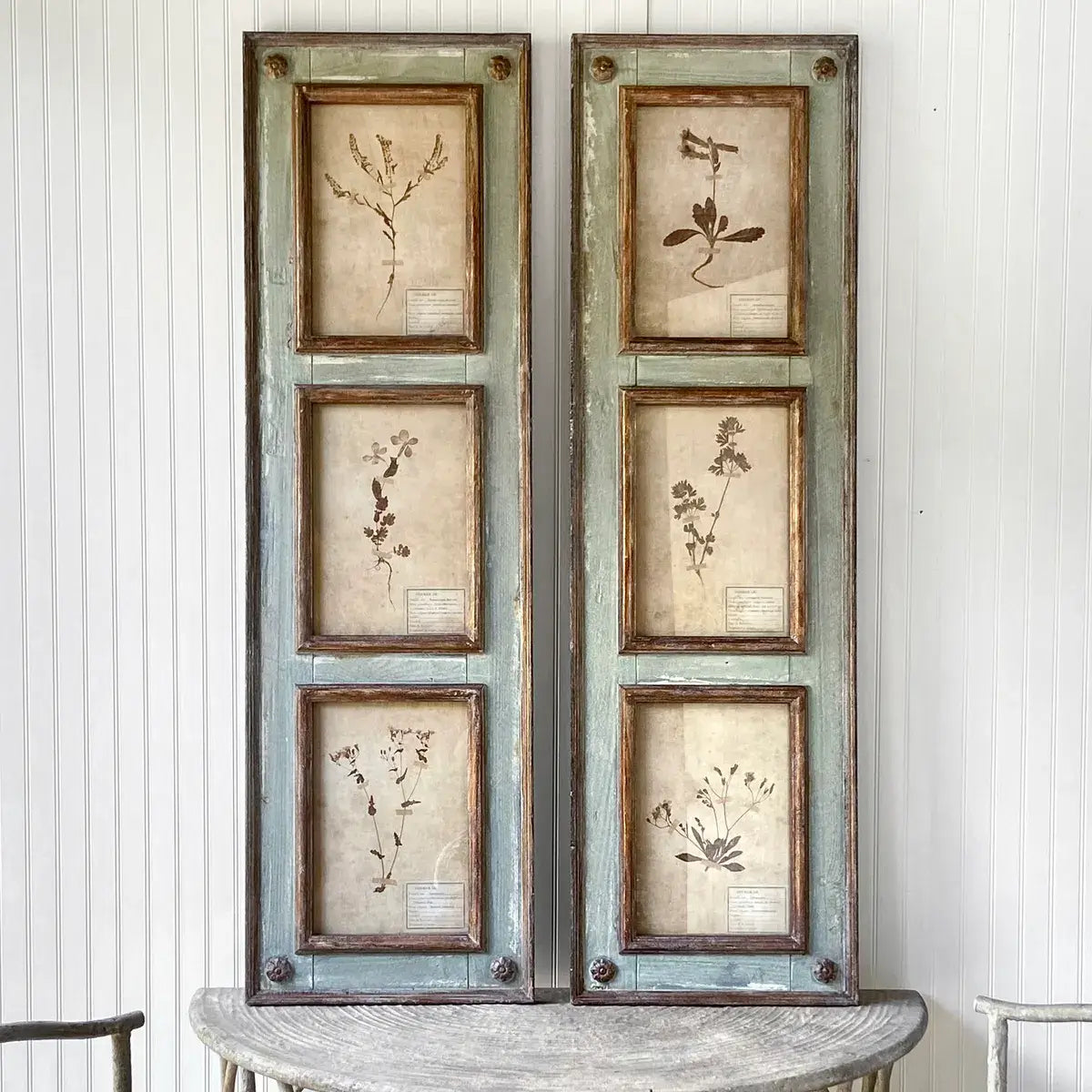 Framed Botanical Collection Panel Set - Vintage Floral Wall Art Decor for Living Room, Bedroom & Office - Perfect for Home, Wedding & Gift