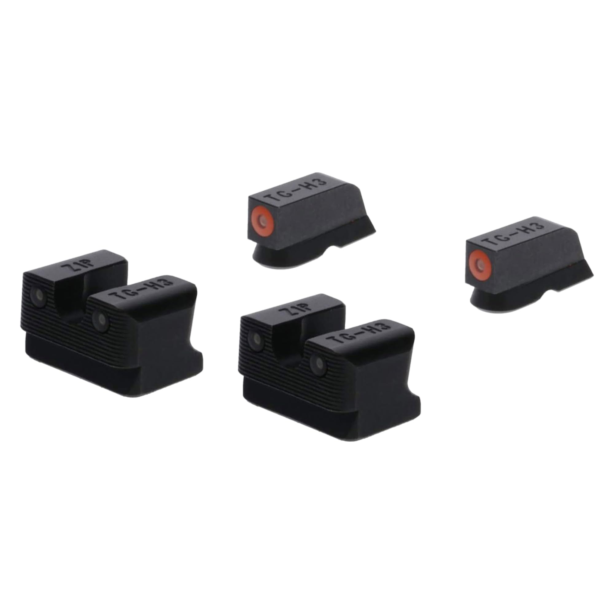 TRUGLO Tritium Handgun Night Sights - Front & Rear Sights with Orange Rings & Green Glow Dots for CZ 75 Pistols (2 Pack) | Enhanced Low Light Visibility for Home Defense & Tactical Shooting