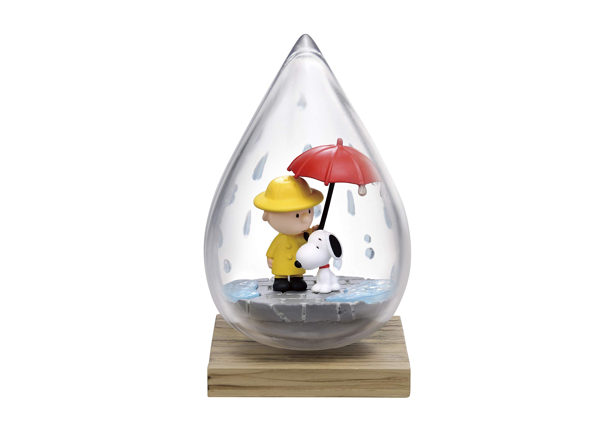 Rement Snoopy Weather Terrarium Box - Cute Peanuts Collectible Miniature Display for Home & Office Decor - Perfect Gift for Anime Fans