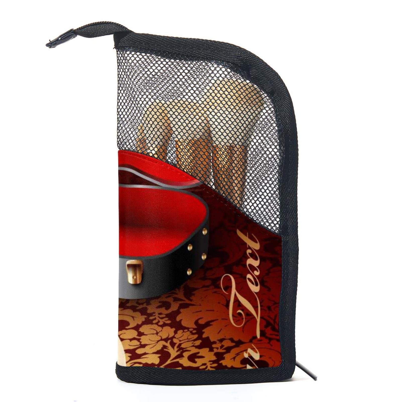 Vintage Music Themed Makeup Brush Organizer Bag with 12 Slots - Portable Travel Cosmetic Brush Holder Case for Professional Artists & Beginners - Perfect for Home, Travel, and On-the-Go Makeup Application