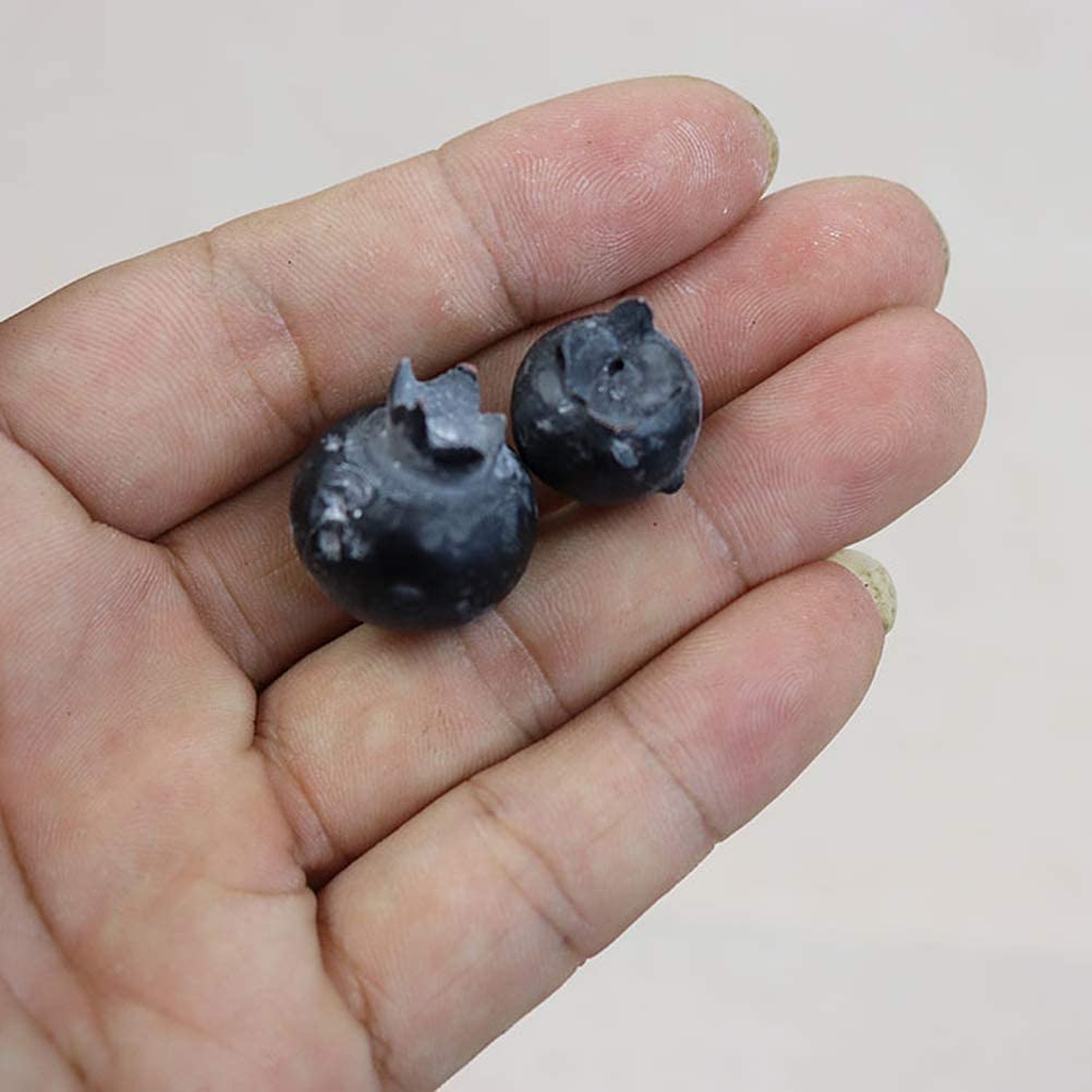 LIOOBO Artificial Blueberries - 50pcs Lifelike Fake Blueberries for Home Decor, Wedding Centerpieces, Cake Toppers & DIY Crafts - Realistic Frosted Blueberry Simulation Fruits