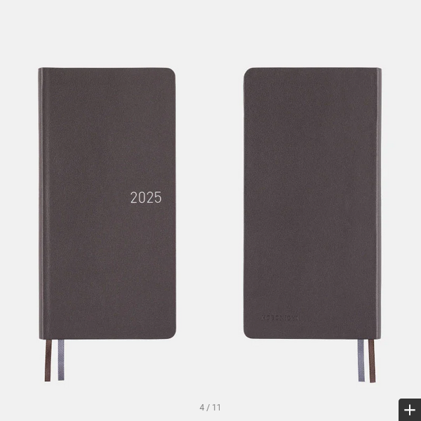 Hobonichi Techo 2025 Planner - Premium Leather Cover, Steel Gray Weeks Hardcover, Weekly Horizontal Layout, English Edition | Perfect for Journaling, Productivity & Time Management