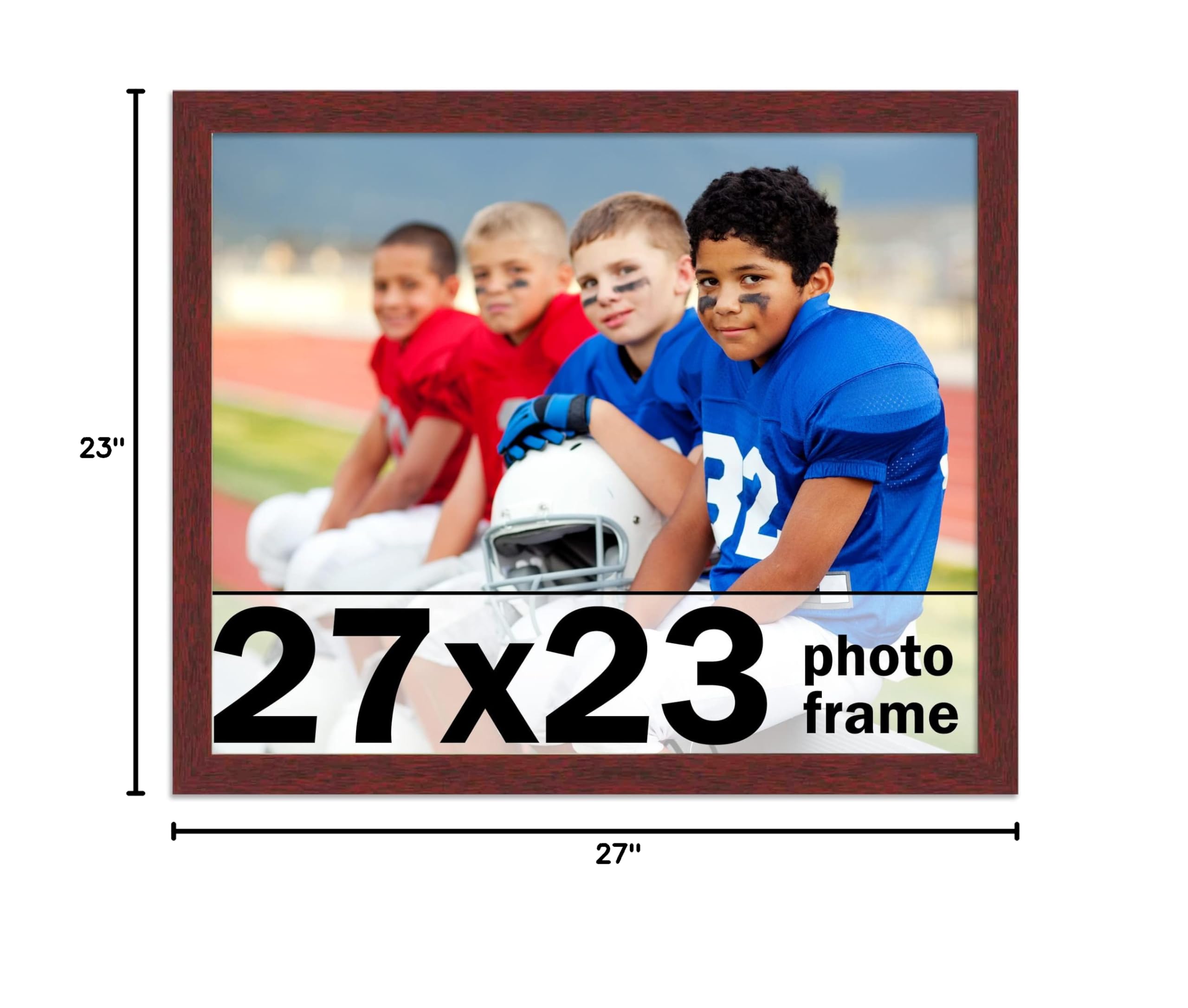 CountryArtHouse 27x23 Inch Solid Mahogany Wood Picture Frame with UV Acrylic, Acid-Free Foam Backing & Hanging Hardware - Perfect for Wall Decor, Family Photos, Art Display in Living Room, Bedroom or Office