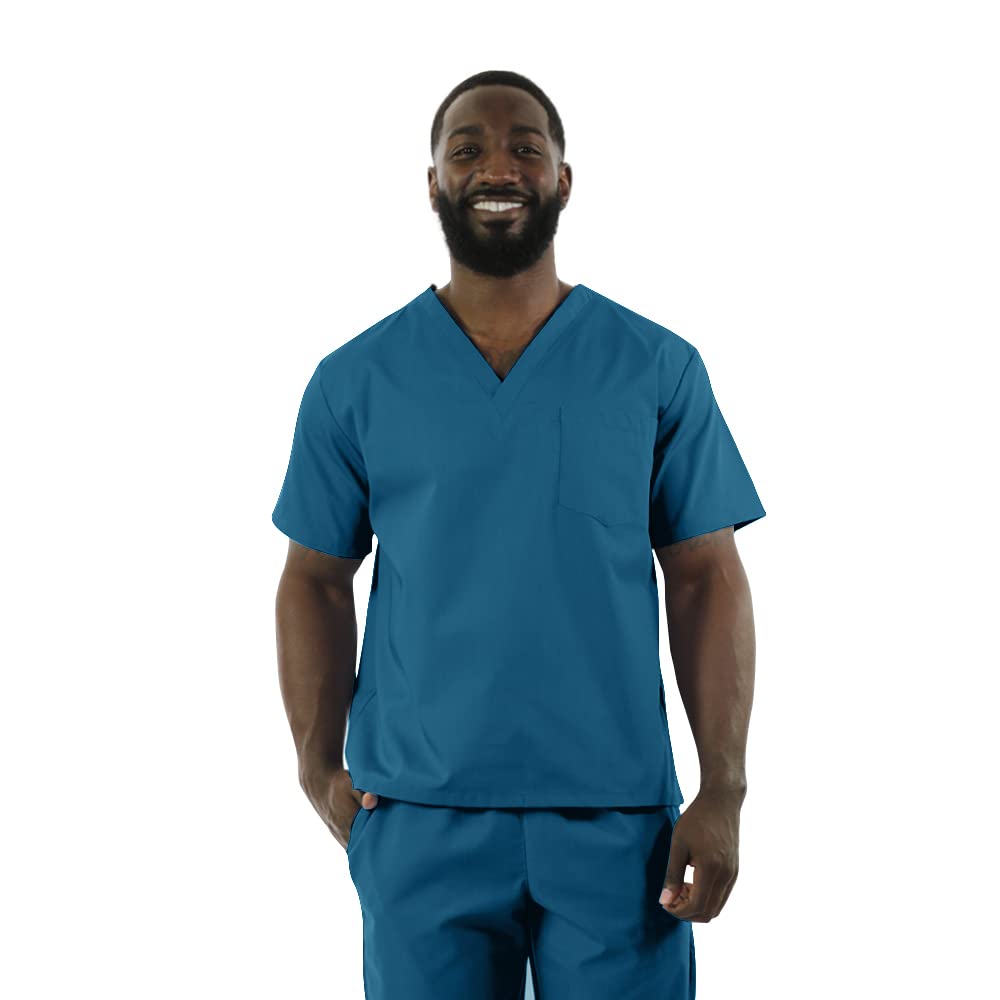 Unisex V-Neck Scrubs Top - Doctor & Nurse Coat for Medical Professionals, Hospital & Lab Workwear | Comfortable Yoga-Inspired Healthcare Uniform for Long Shifts
