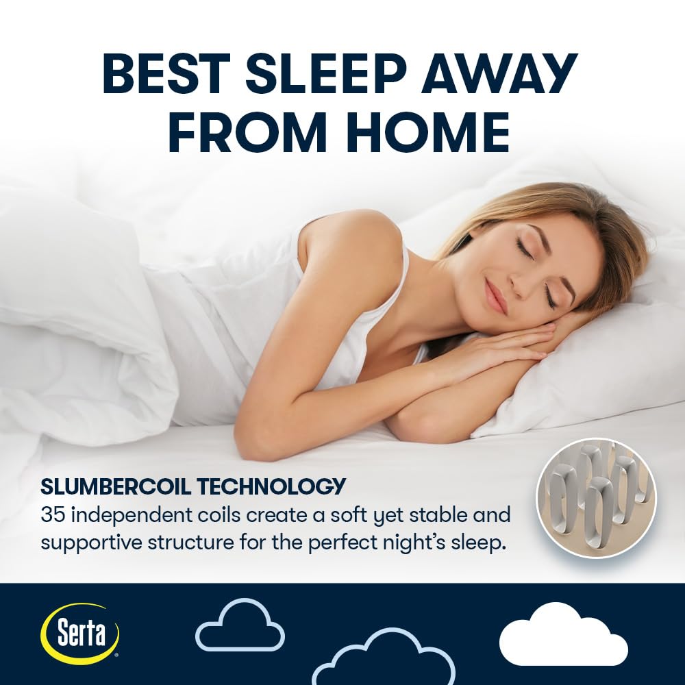 Serta Raised Air Mattress with Never Flat Pump - Luxury Inflatable Bed with Built-in Air Pump for Comfortable Sleep | Heavy Duty Blow Up Mattress with Self-Inflating Technology | Perfect for Camping, Guest Beds & Home Use