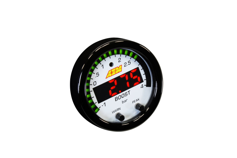AEM X Series Boost Pressure Gauge Kit - 30inHg to 60psi - High Performance for Turbocharged & Supercharged Vehicles - Perfect for Racing, Tuning & Engine Monitoring