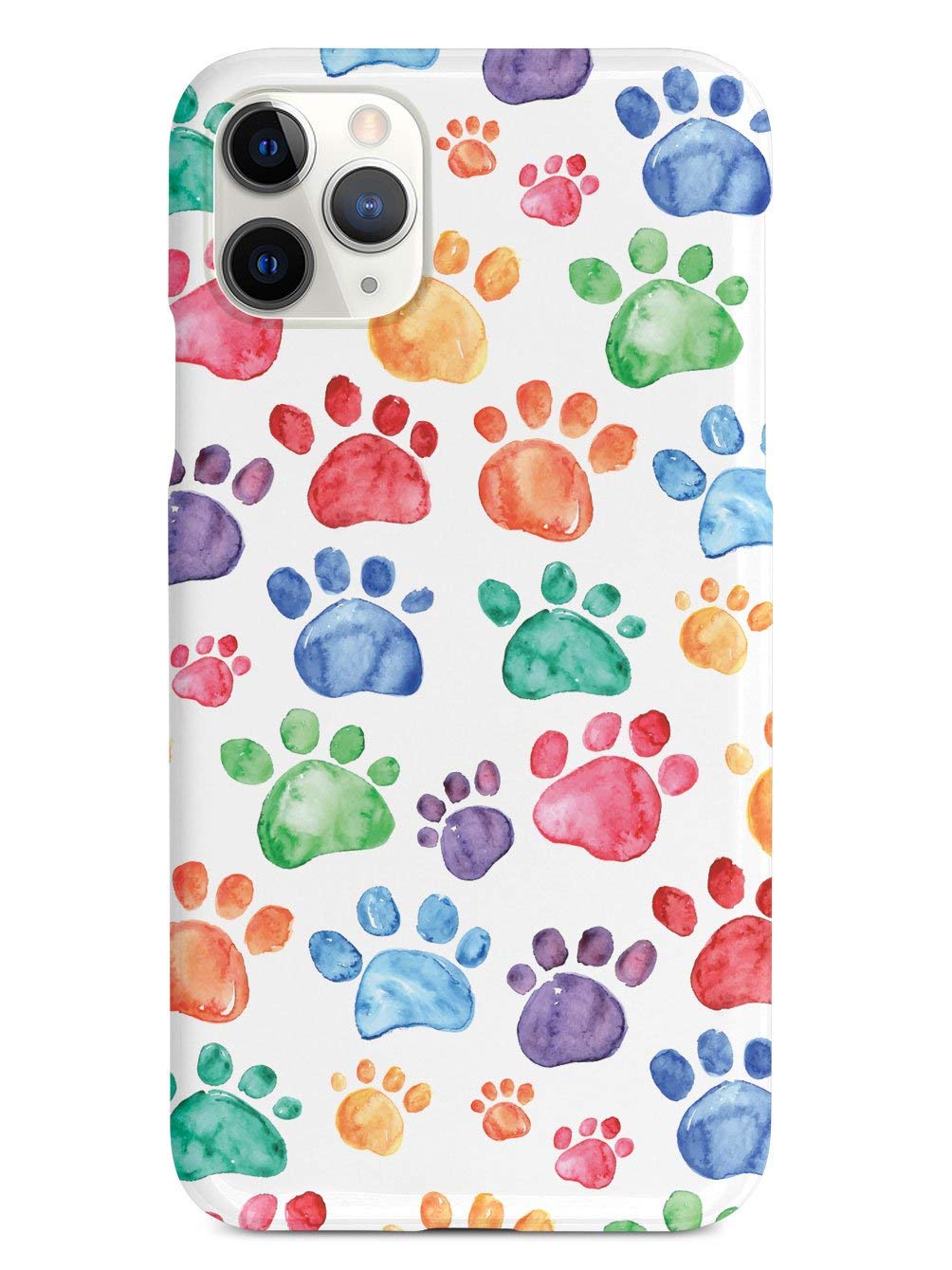 Inspired Cases - Premium 3D Textured Protective Phone Case Compatible with iPhone 11 Pro Max - Watercolor Paw Prints Design - Shockproof & Slim Fit for Everyday Use, Travel, and Outdoor Activities