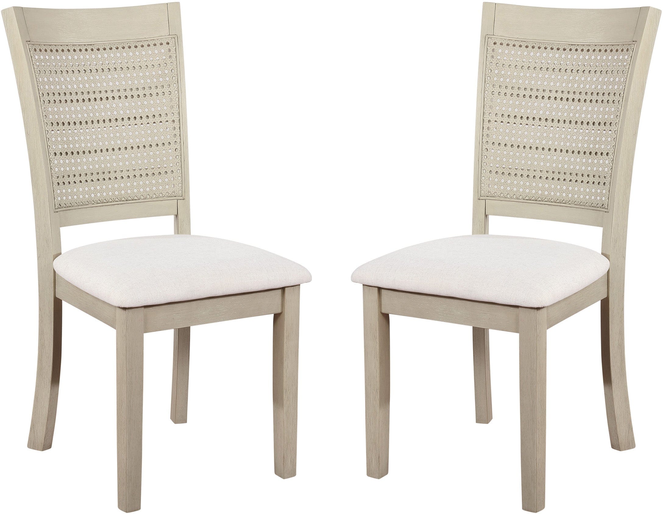 Office Star Walden Cane Back Dining Chairs - Set of 2, Natural Rattan Weave, Comfortable Upholstered Seat - Perfect for Dining Room, Kitchen, or Home Office