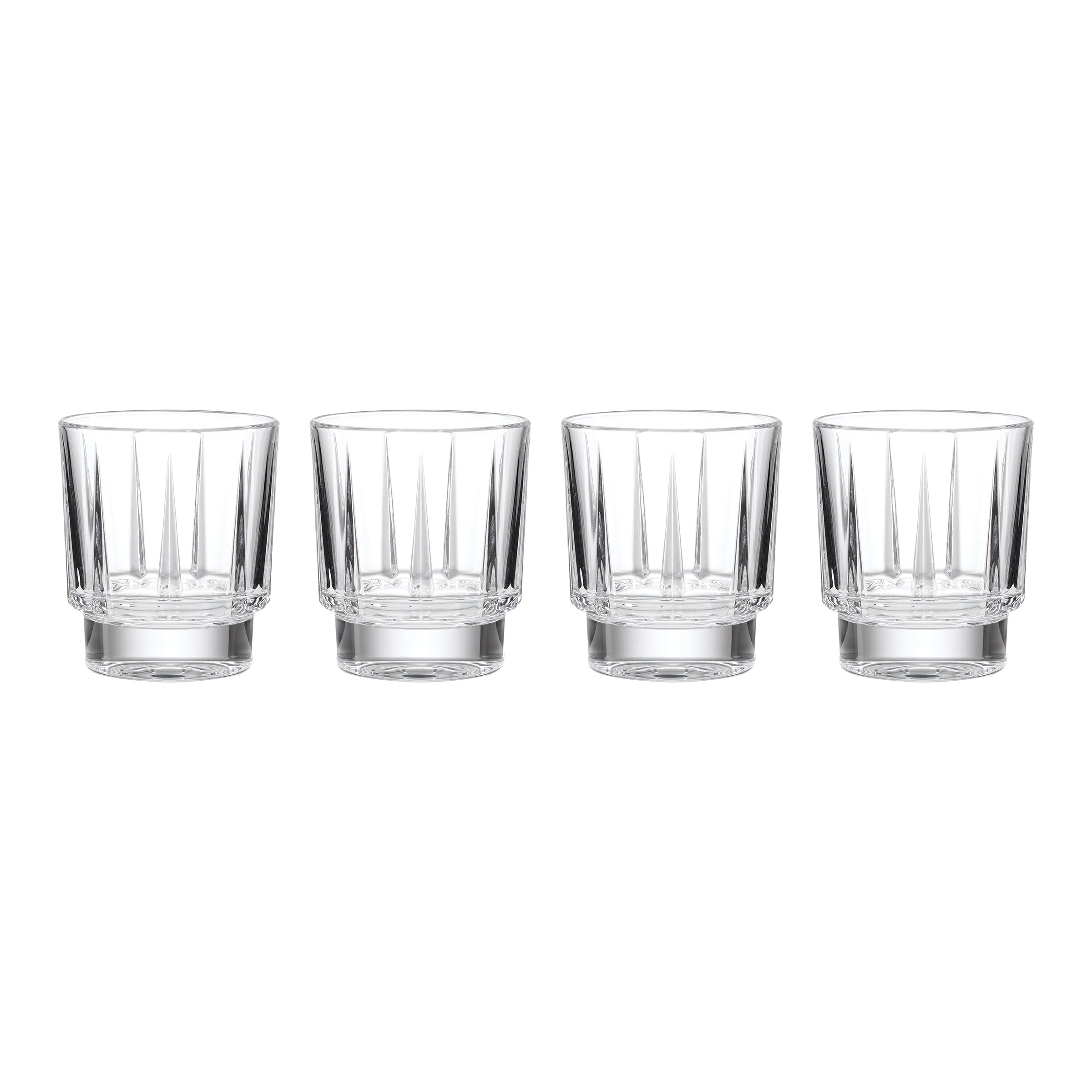 Vintage Double Old Fashioned Whiskey Glasses Set of 4 - Heavy Base Cocktail Glasses for Bourbon, Scotch & Whiskey Drinking - Perfect for Home Bar, Gifts & Entertaining