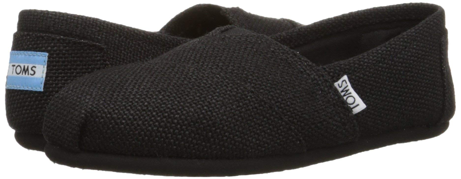 TOMS Women's Classic Burlap Slip-On Comfortable Casual Shoes - Size 7 Black | Breathable & Lightweight for Everyday Wear, Travel & Outdoor Activities