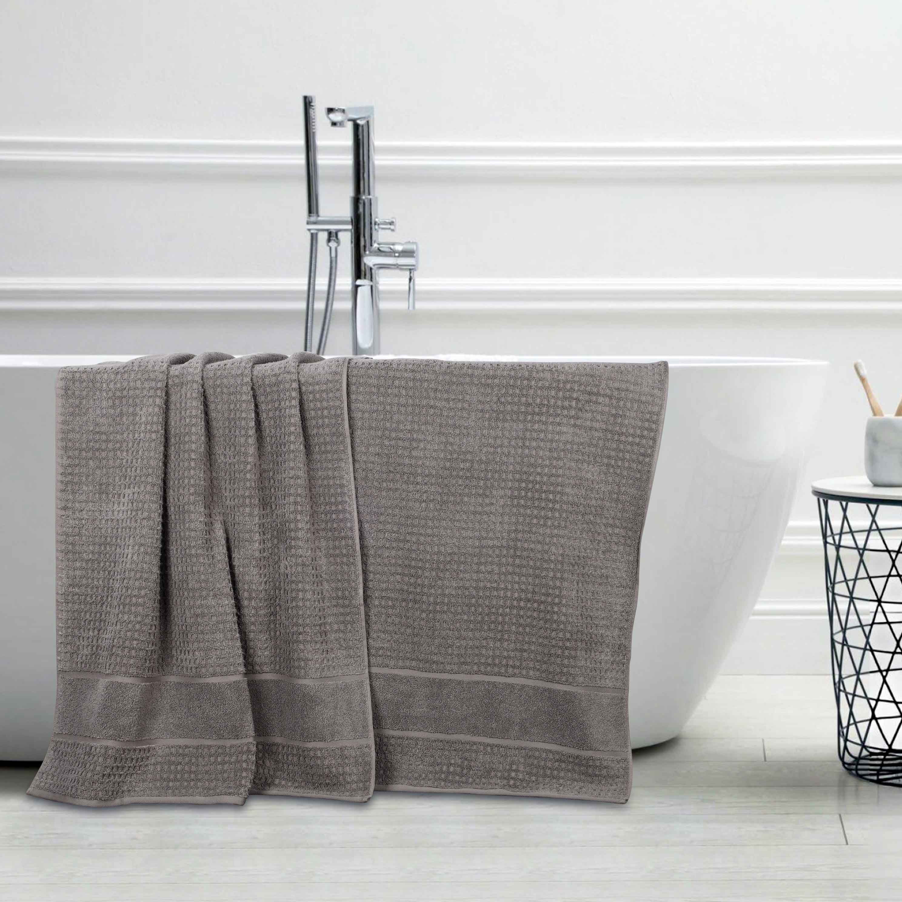 Premium Zero Twist Cotton Waffle Honeycomb Bath Towel Set of 2 - Ultra Soft & Highly Absorbent - Perfect for Spa, Bathroom & Luxury Home Use