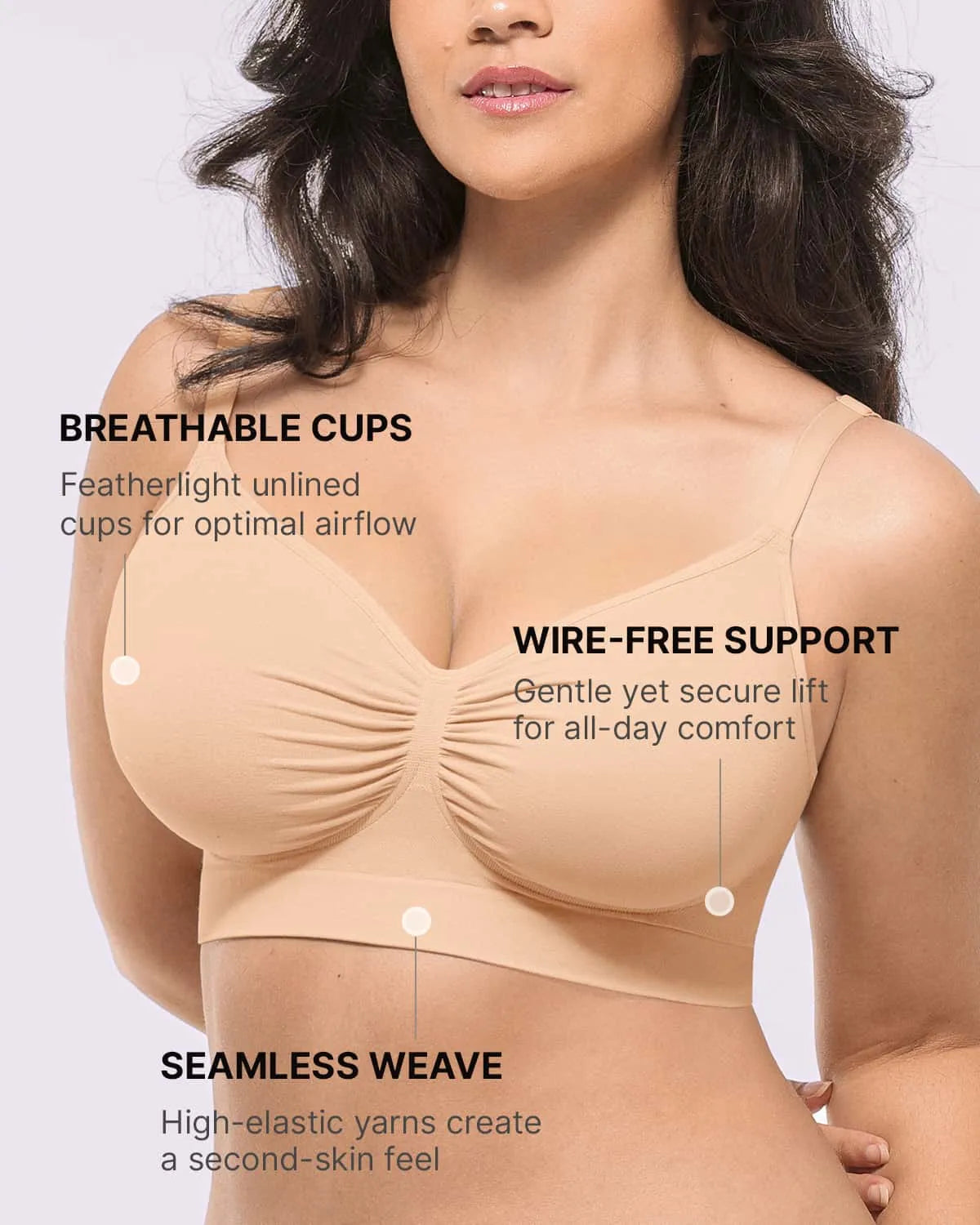 Wireless Comfort Bra - Seamless Unlined Support for Everyday Wear - Perfect for Yoga, Workouts, and Lounge Wear