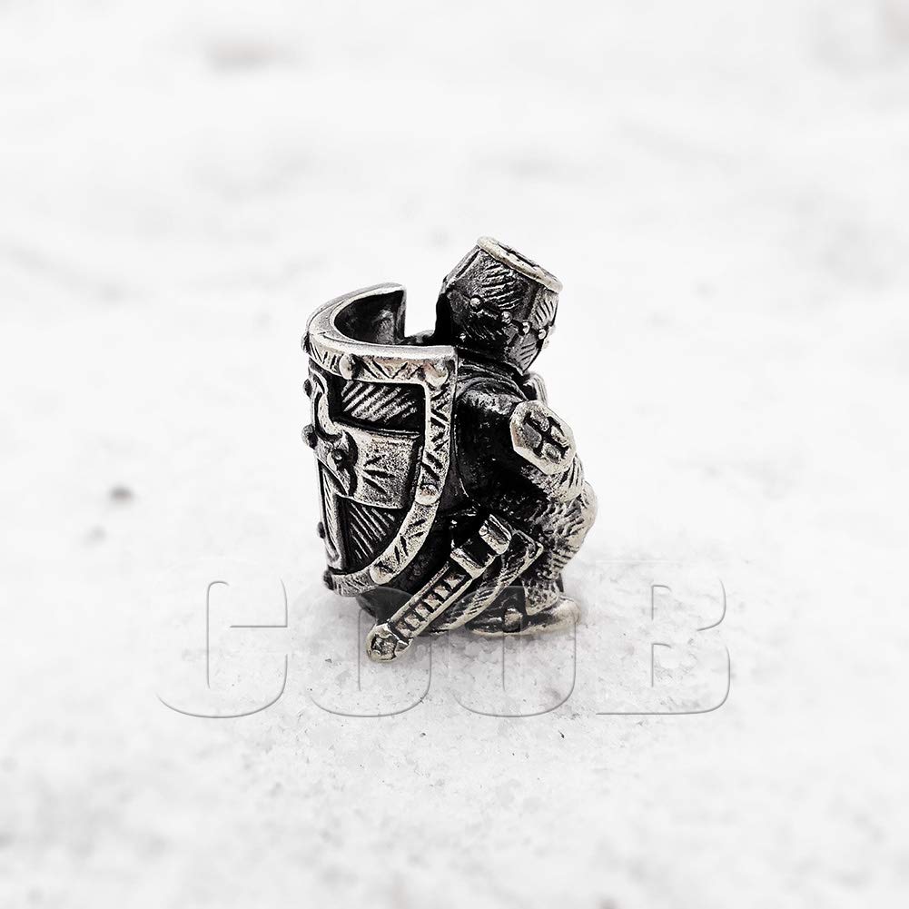 EDC Paracord Bead - Knight Templar Metal Charm for Knives & Lanyards - Outdoor Gear Accessory